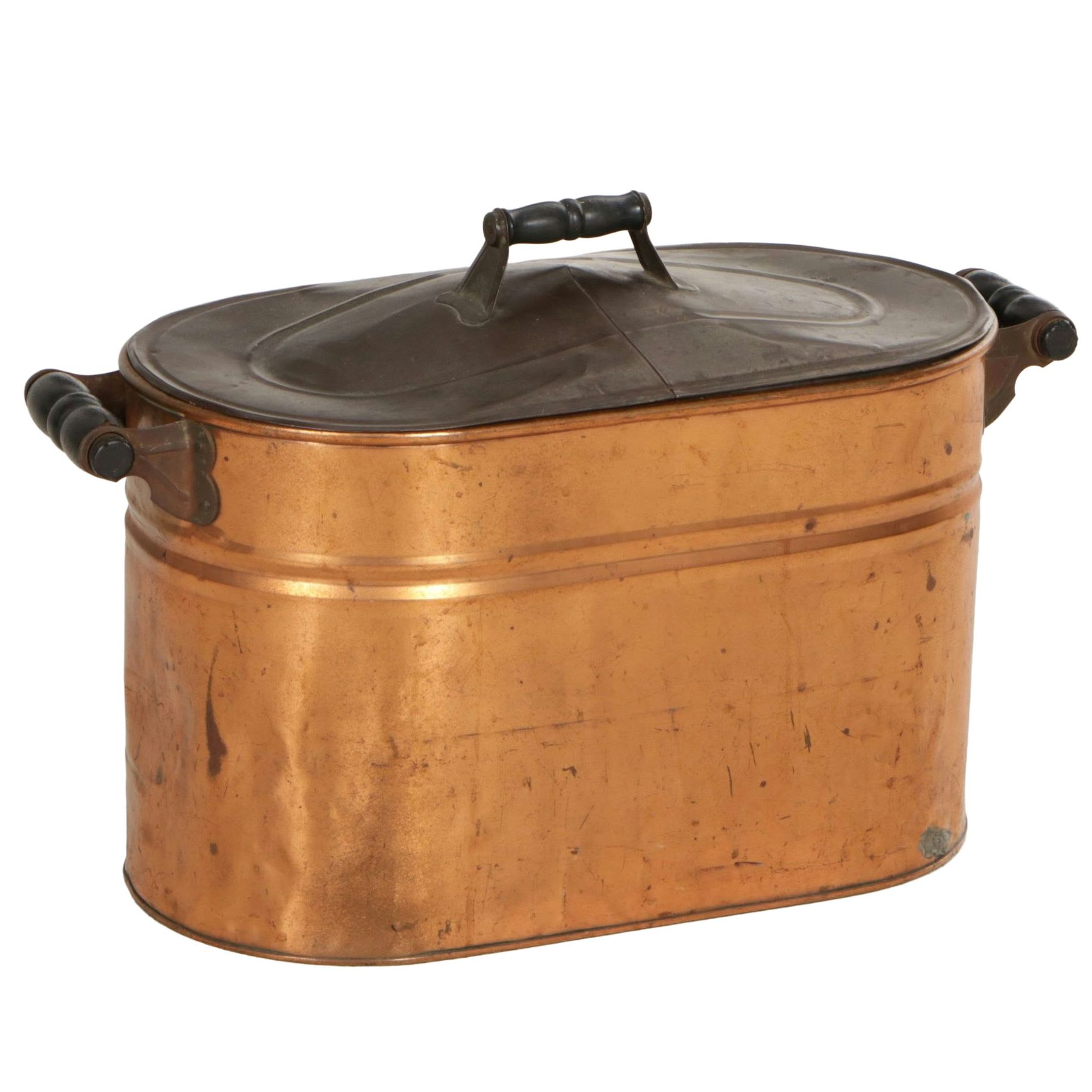 Copper Boiler Tub with Lid, 20th Century