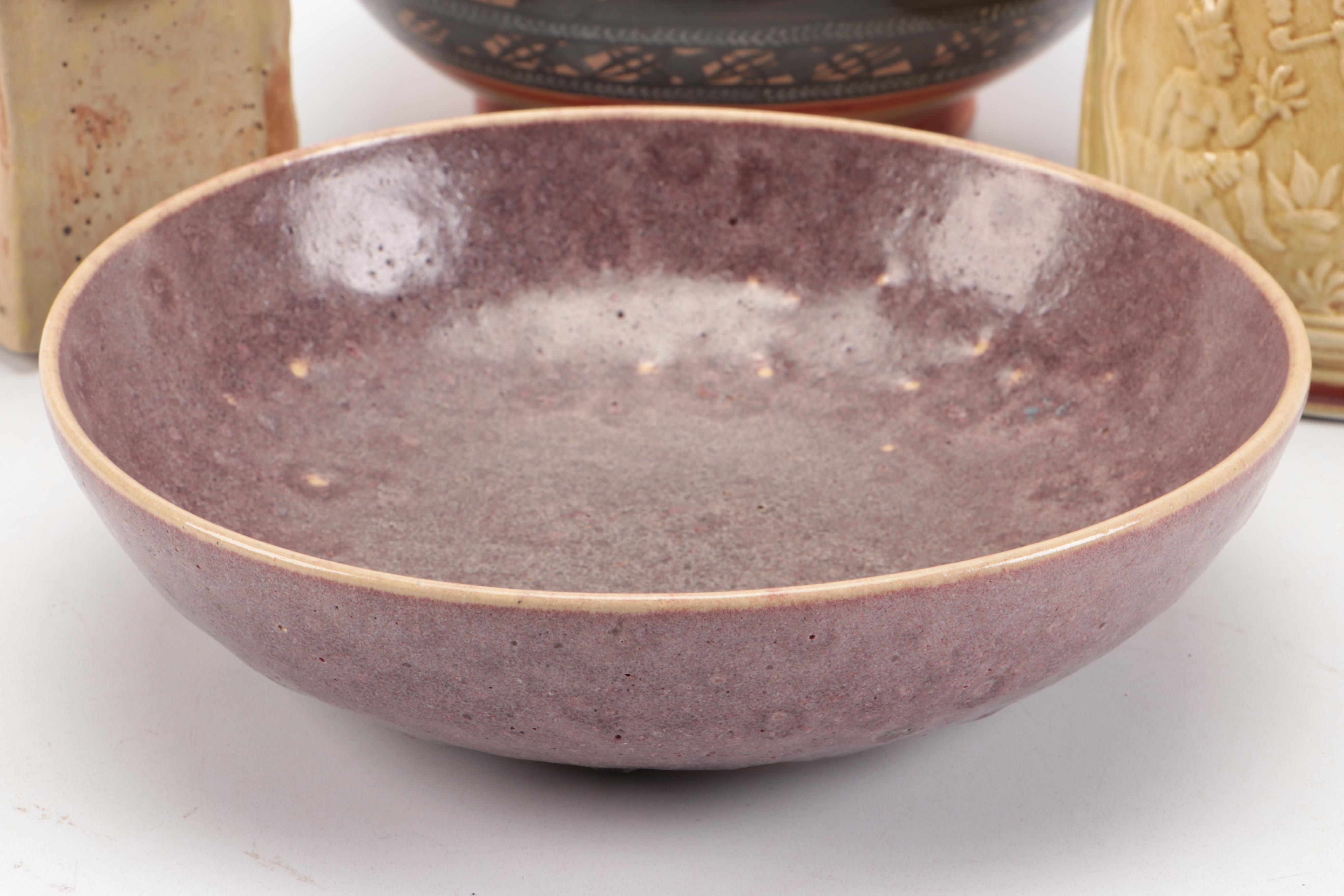 Italian Ceramic Tobacco Jar with Art Pottery and Other Decor