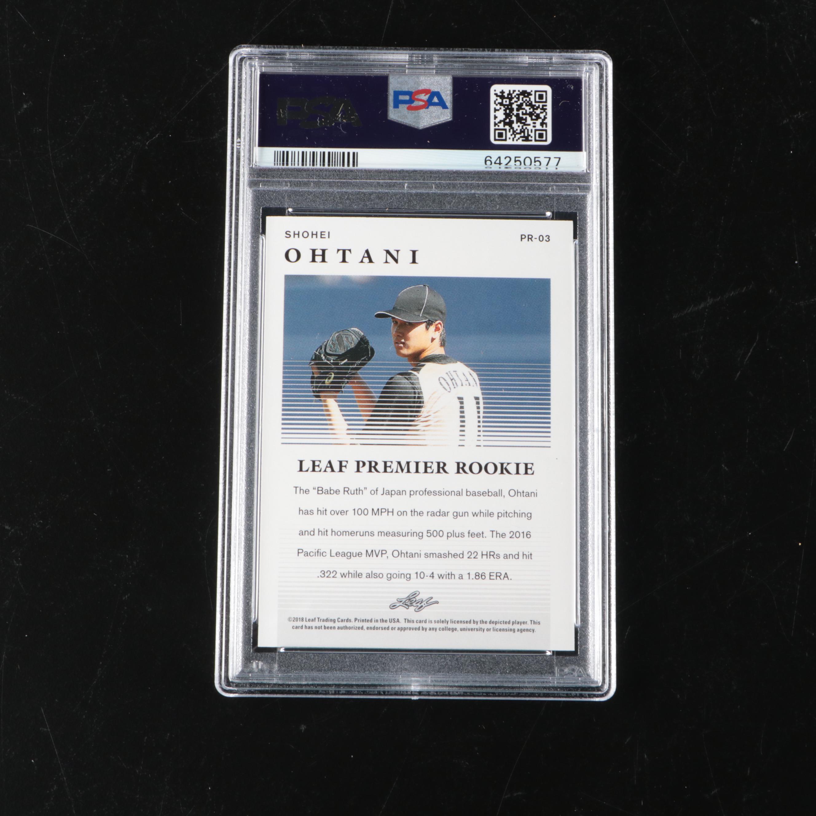 2018 Leaf Shohei Ohtani Premier Rookies Baseball Card Graded PSA 10
