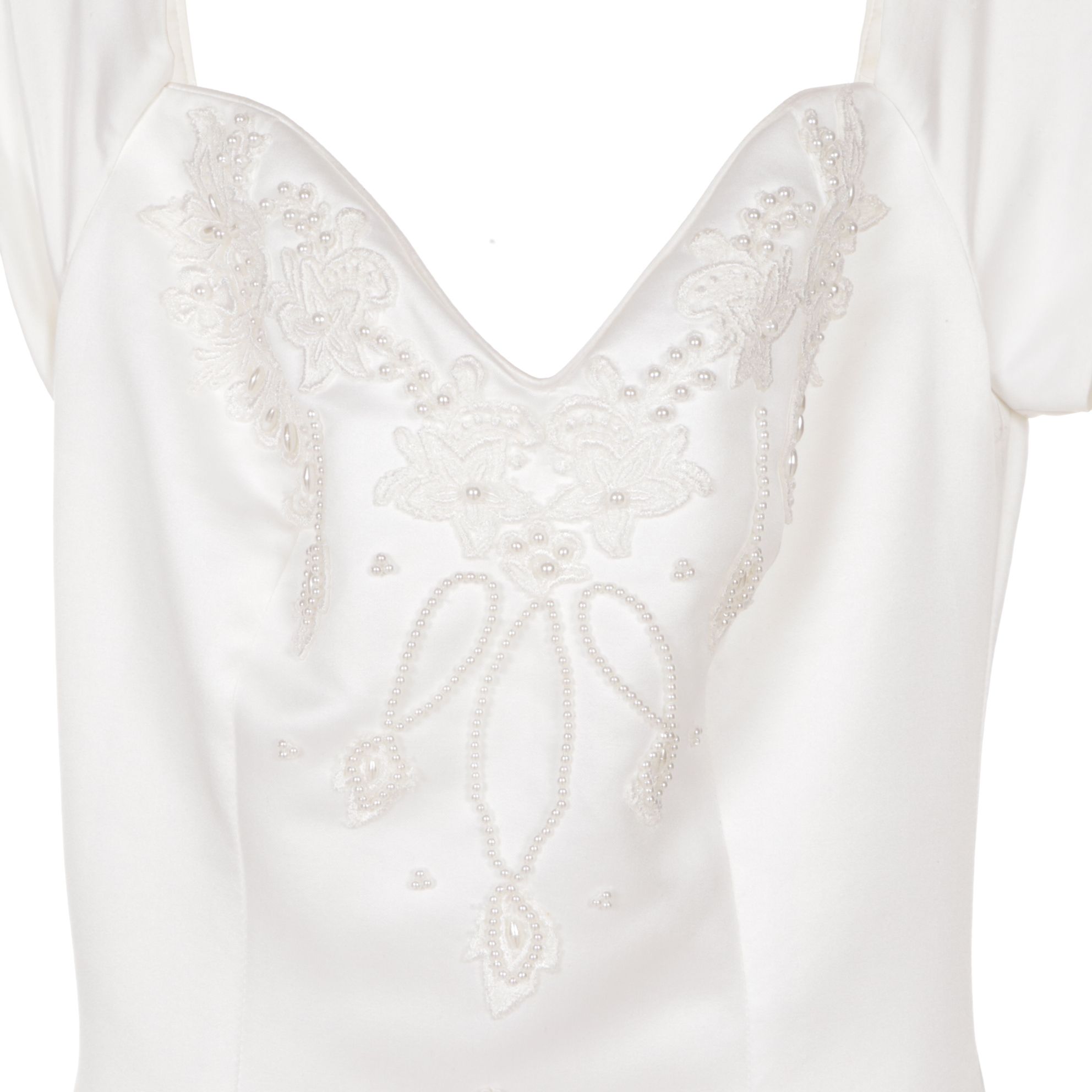 Beaded and Embellished Wedding Dress with Sweetheart Neckline and Basque Waist