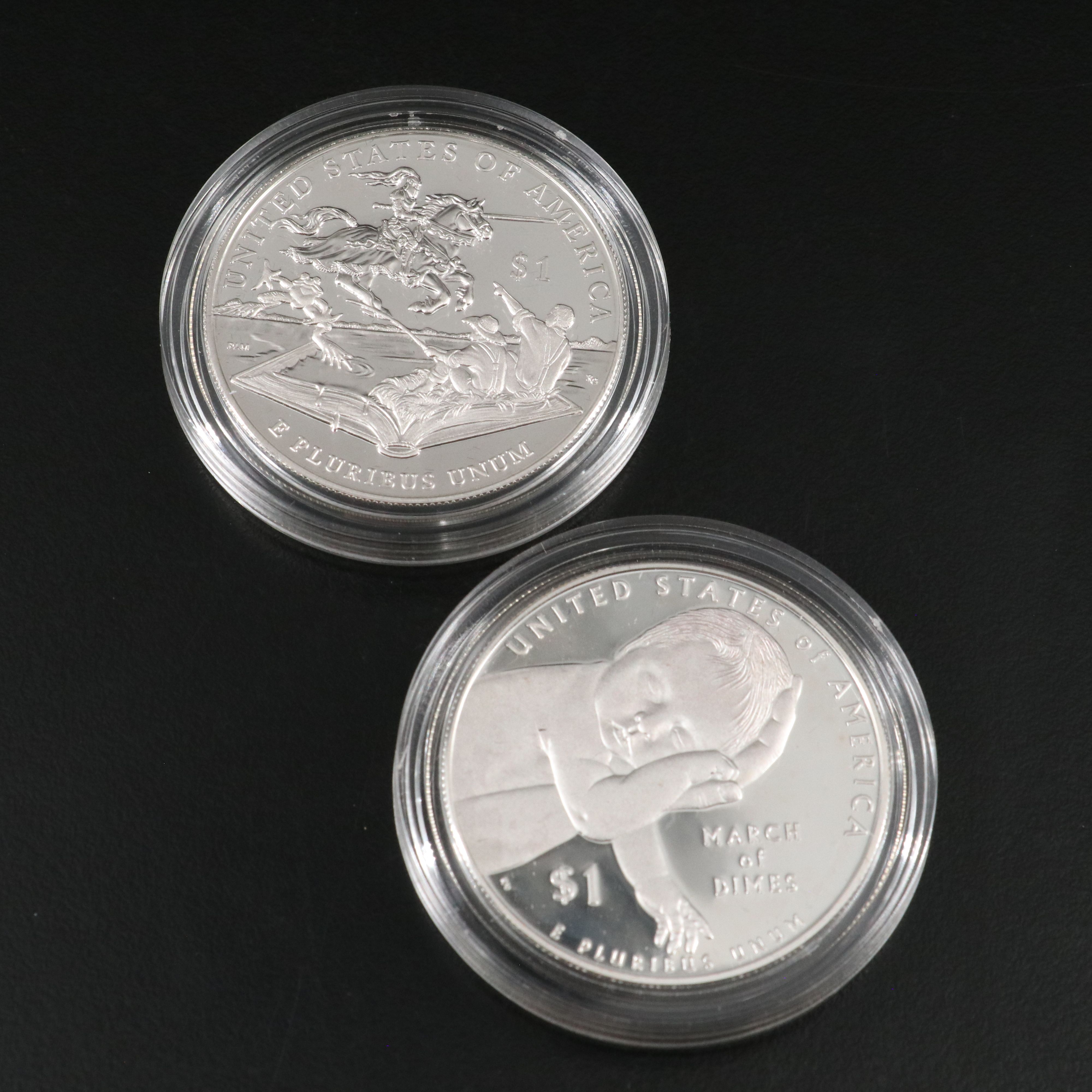 Four Different Modern Commemorative Proof Silver Dollars