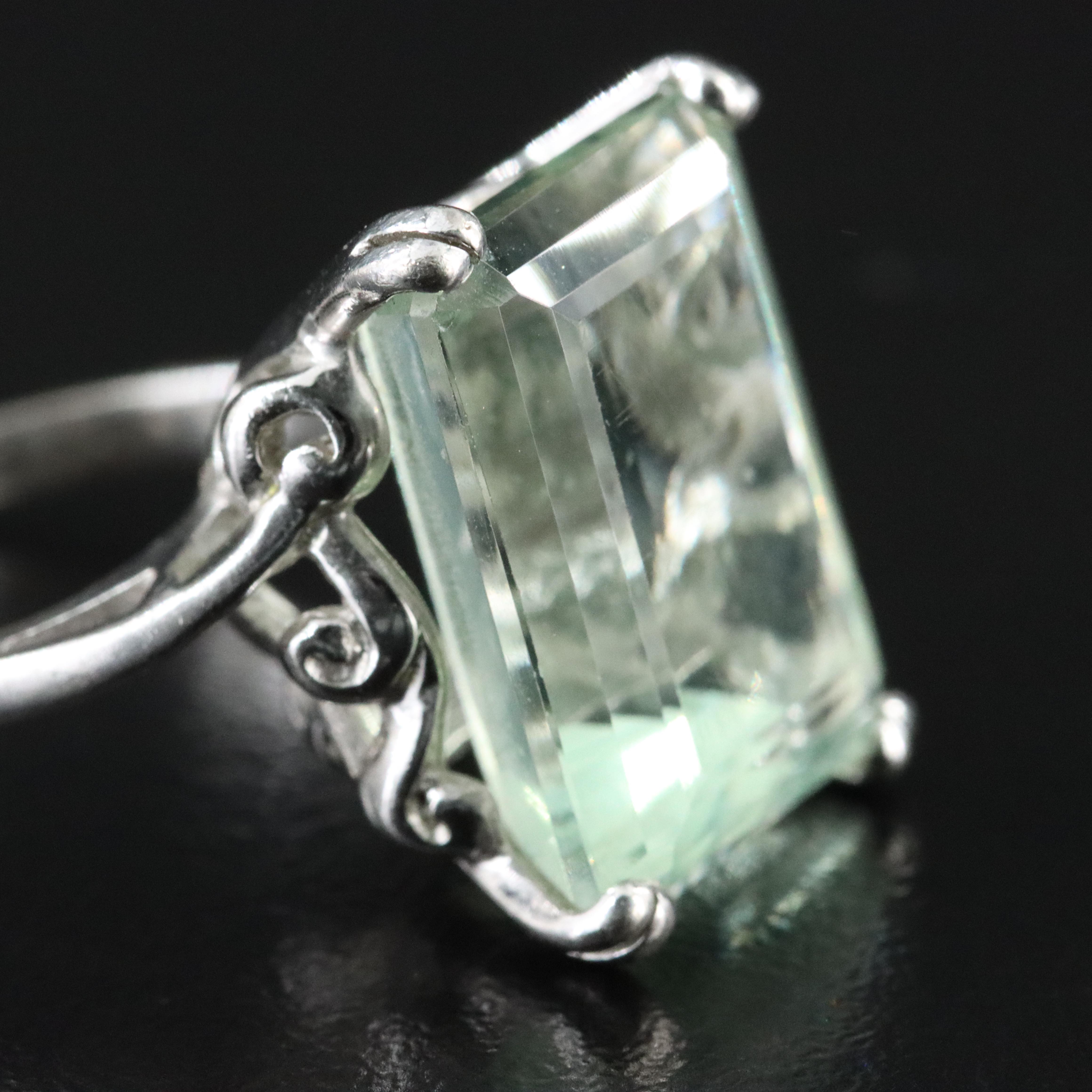 10K 11.29 CT Prasiolite Ring