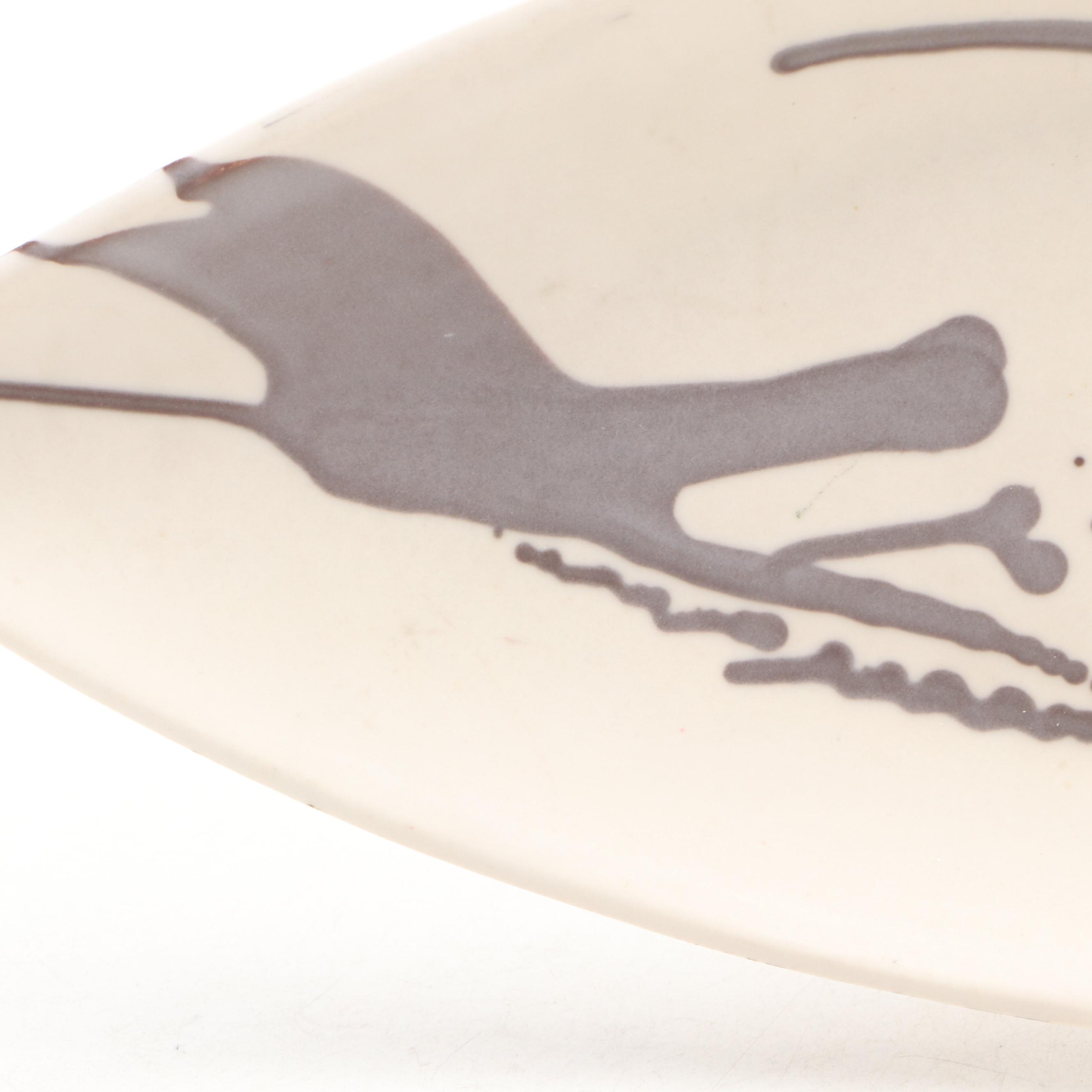 Rookwood Pottery Glazed Ceramic Long Bowl, 1961
