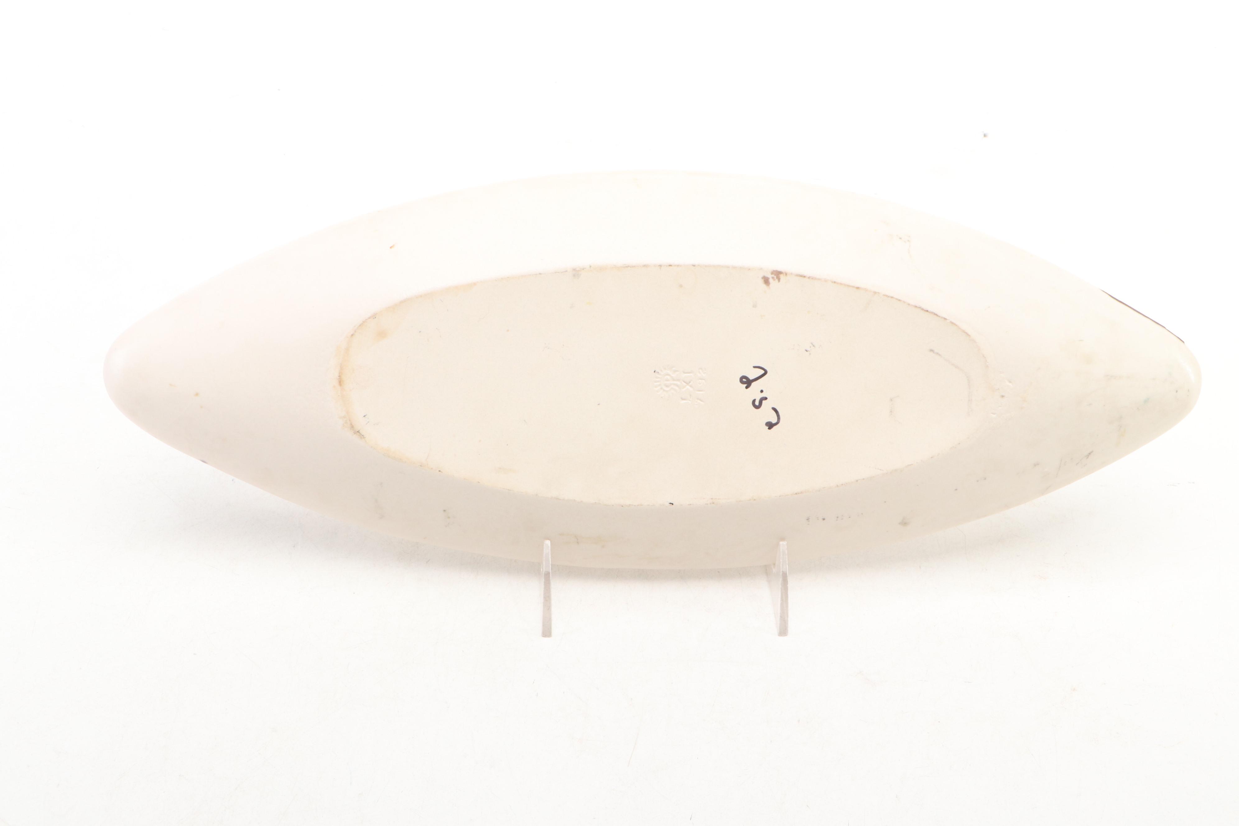 Rookwood Pottery Glazed Ceramic Long Bowl, 1961