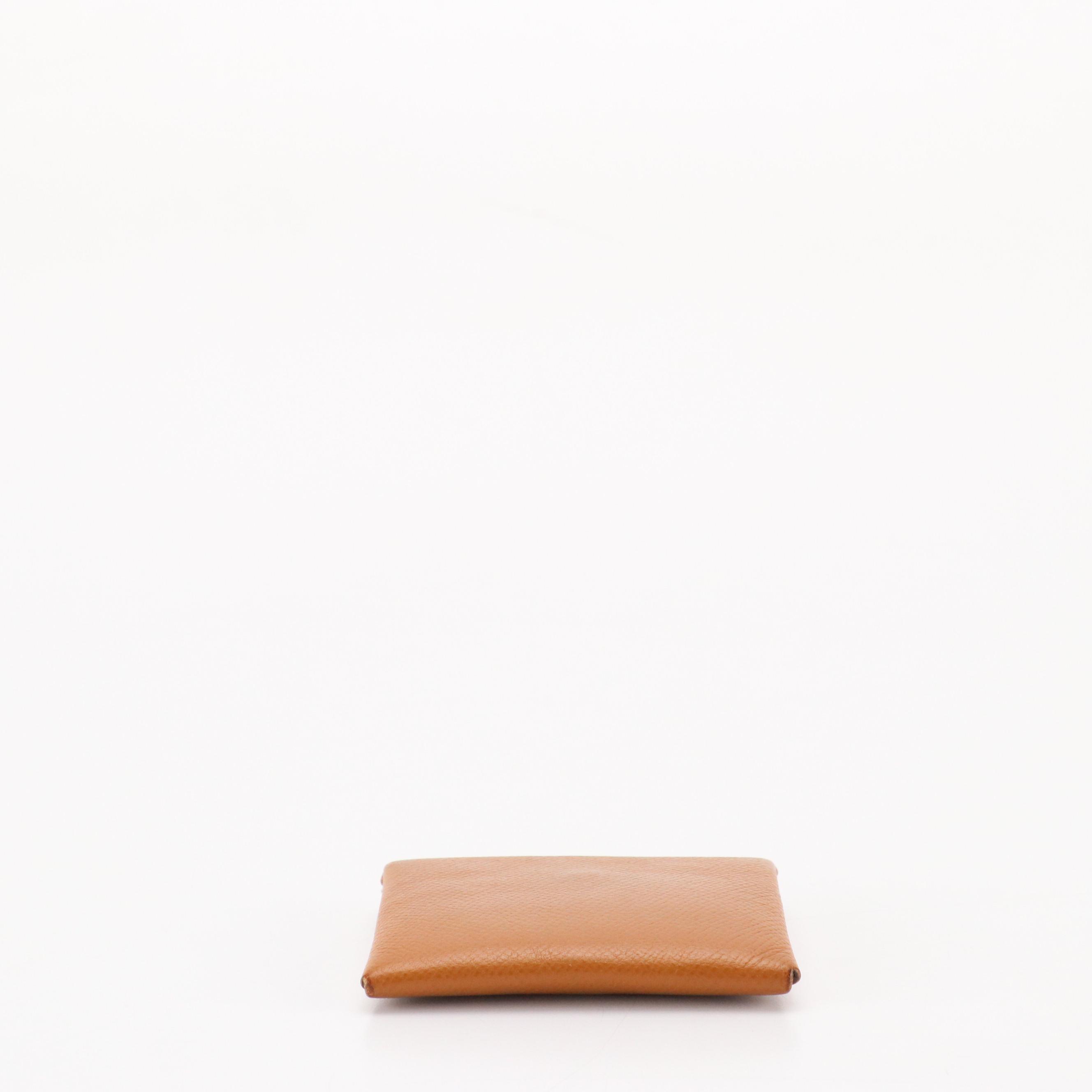 Hermès Bastia Coin Purse in Tan Epsom Leather with Box