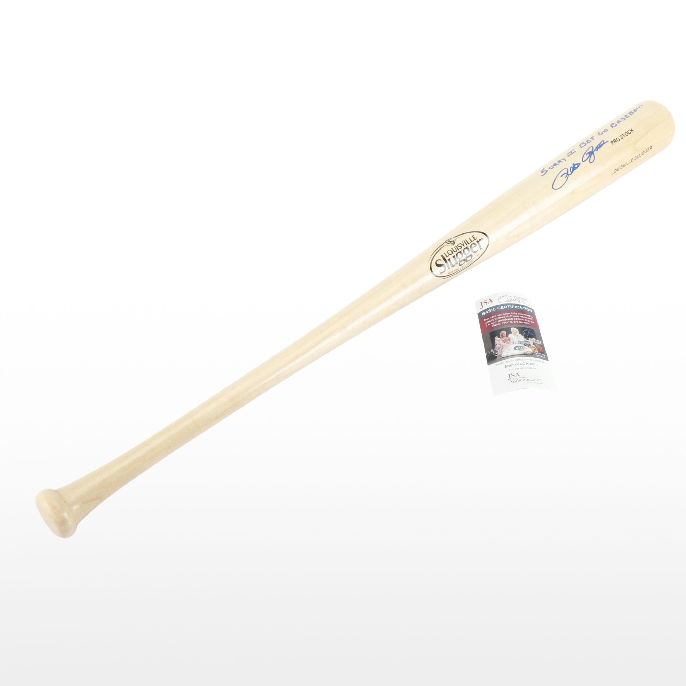Pete Rose Signed "Sorry I Bet On Baseball" Louisville Slugger Baseball Bat, JSA