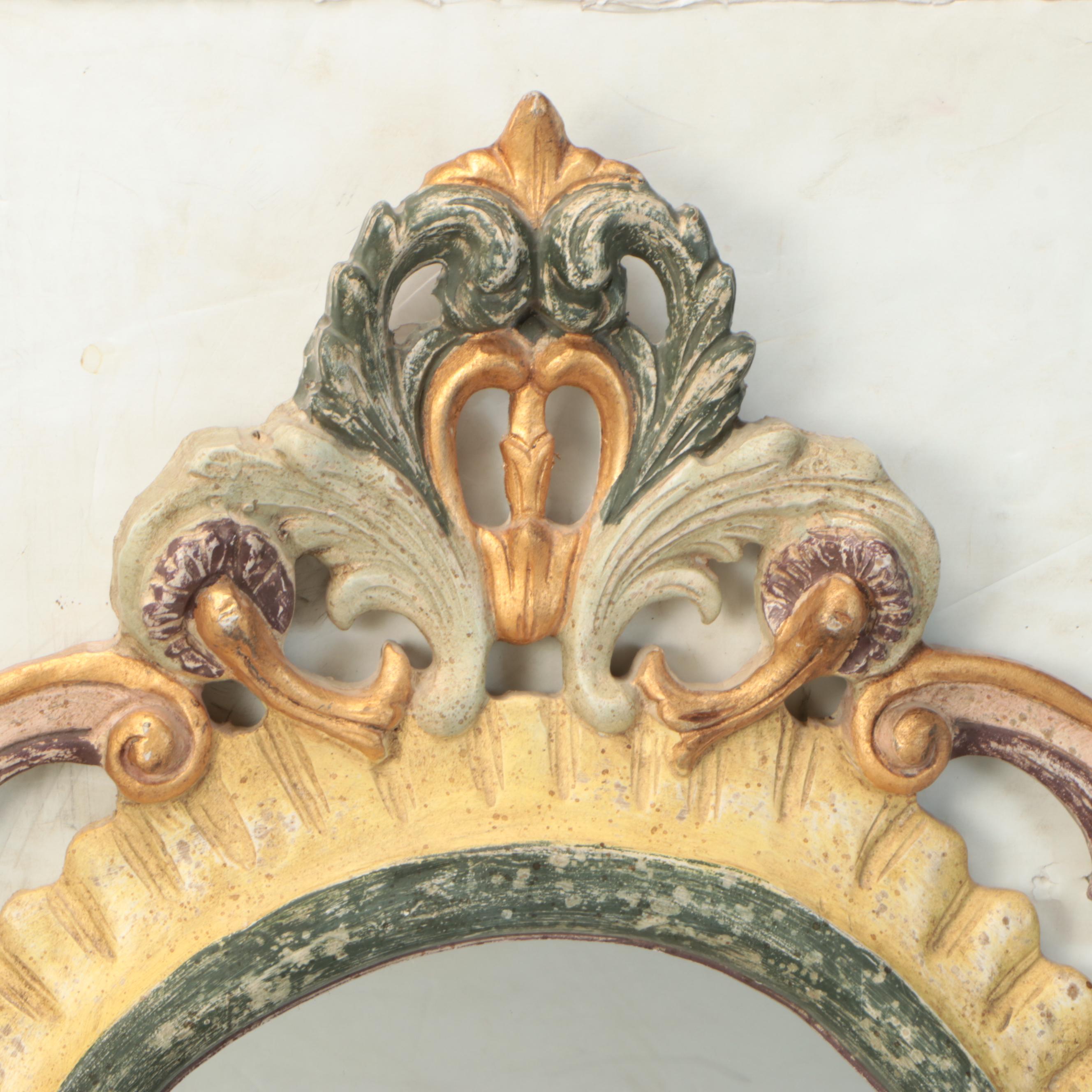 Baroque Revival Painted Wall Mirror