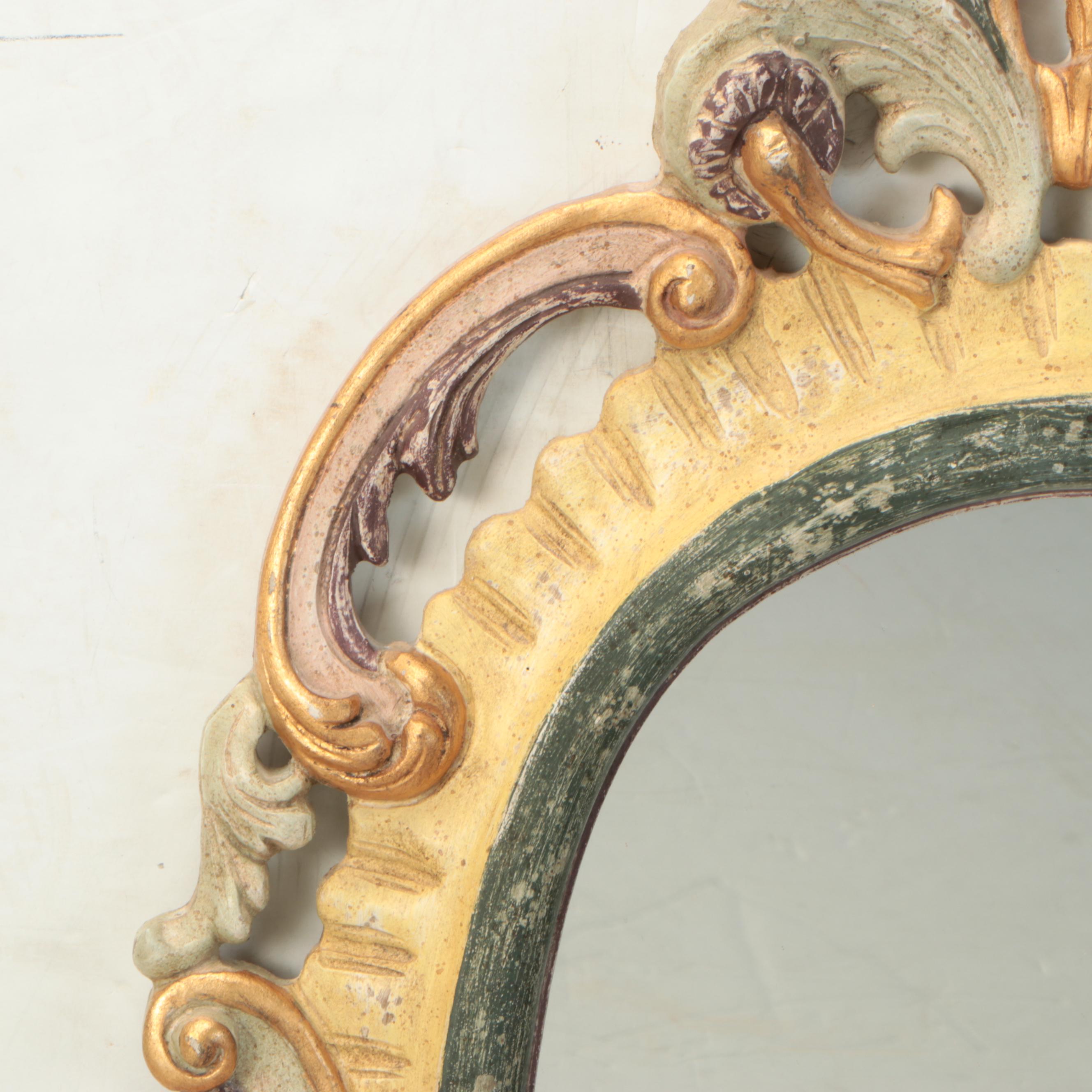 Baroque Revival Painted Wall Mirror
