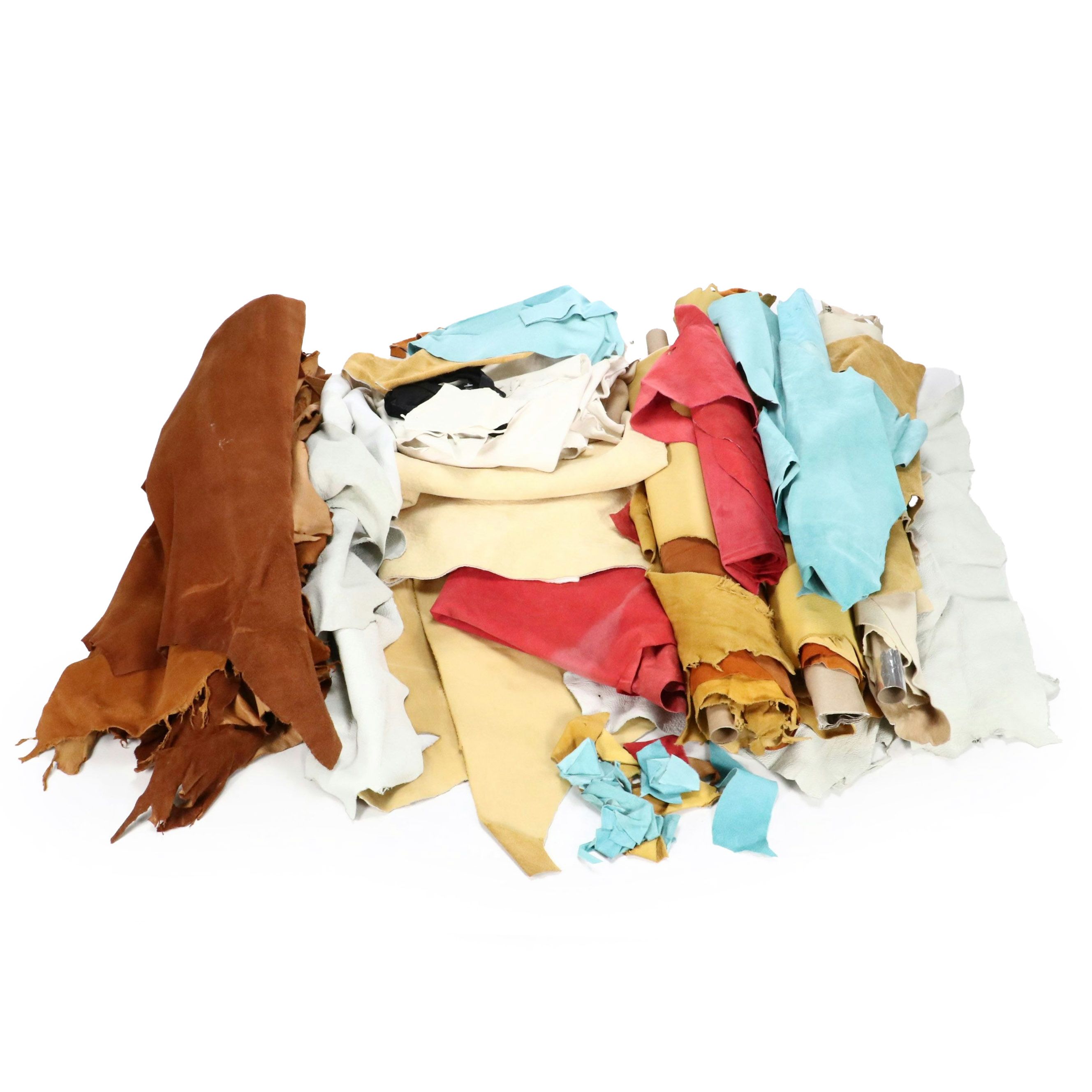 Assorted Leather Remnants and Pieces