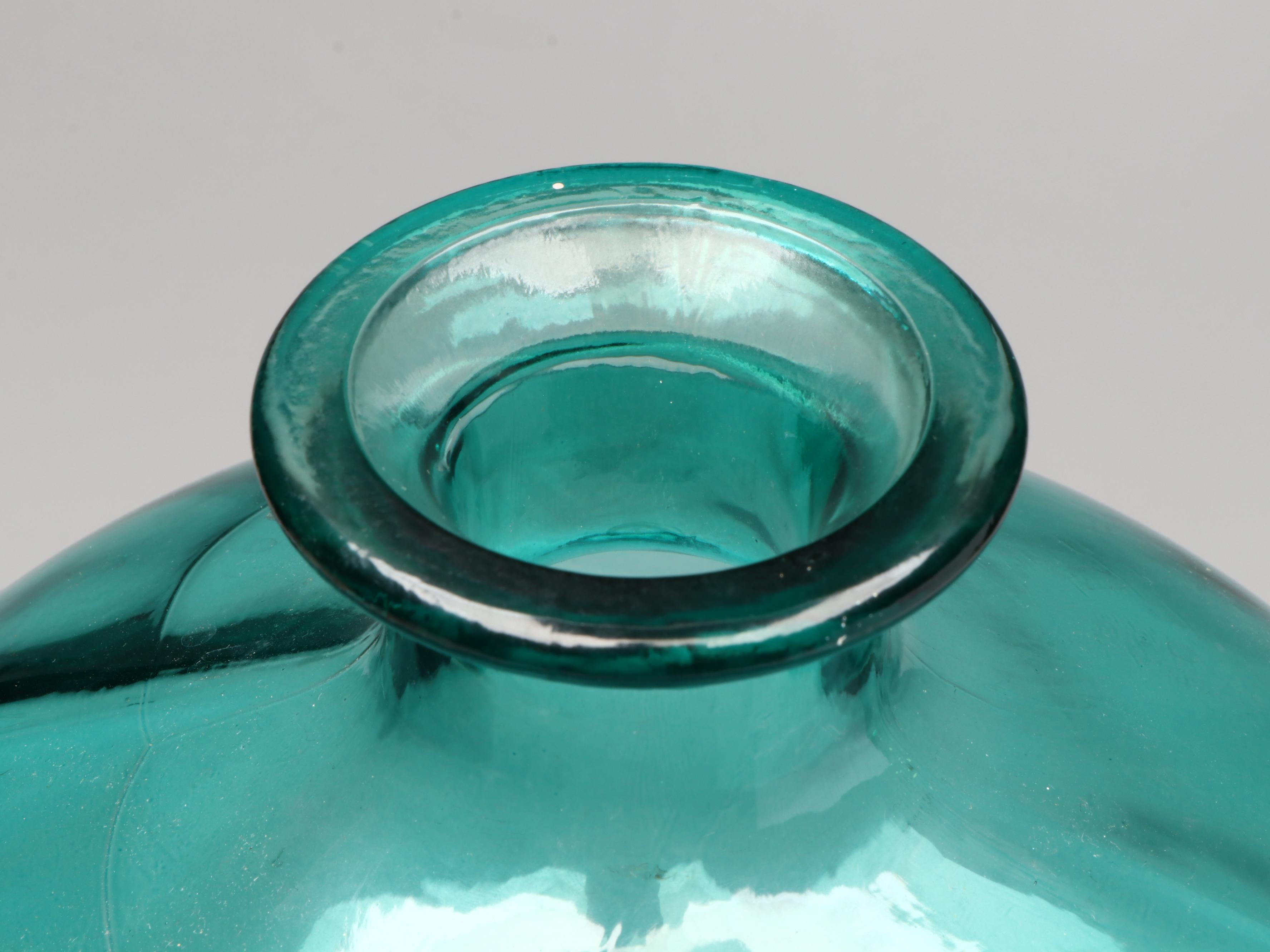 Mid Century Modern Style Blue Flashed Glass Vase