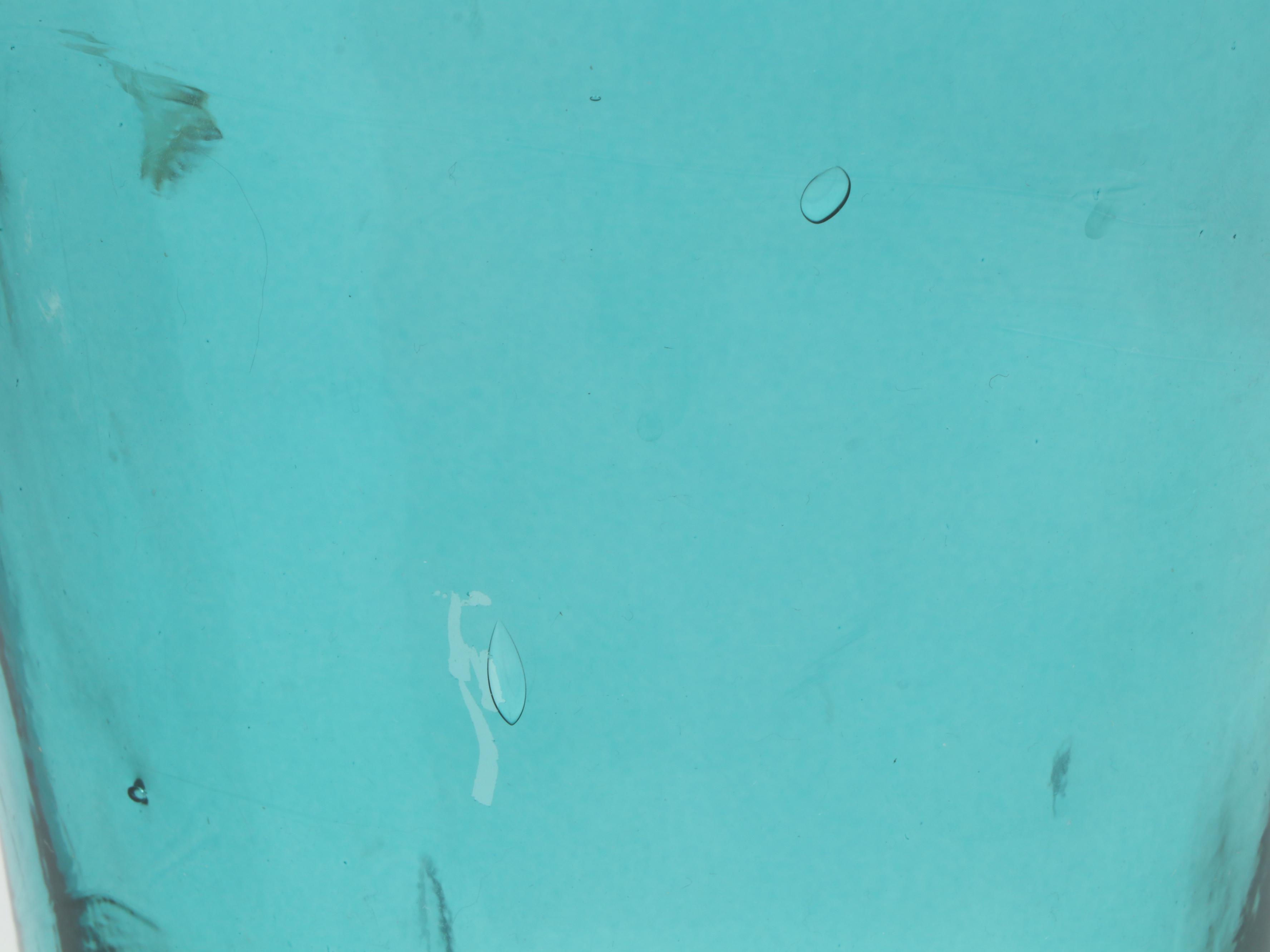 Mid Century Modern Style Blue Flashed Glass Vase