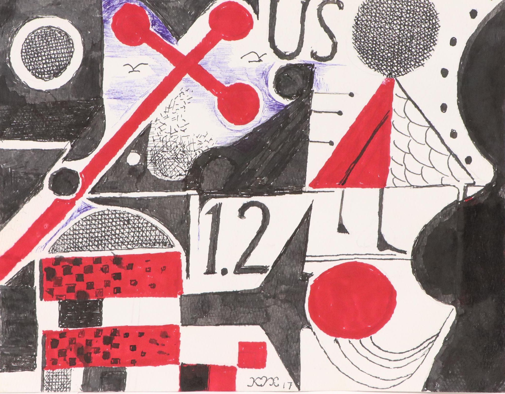 Nikolay Manuylov “Kuk” Figural Surrealist Ink Illustration, 2017