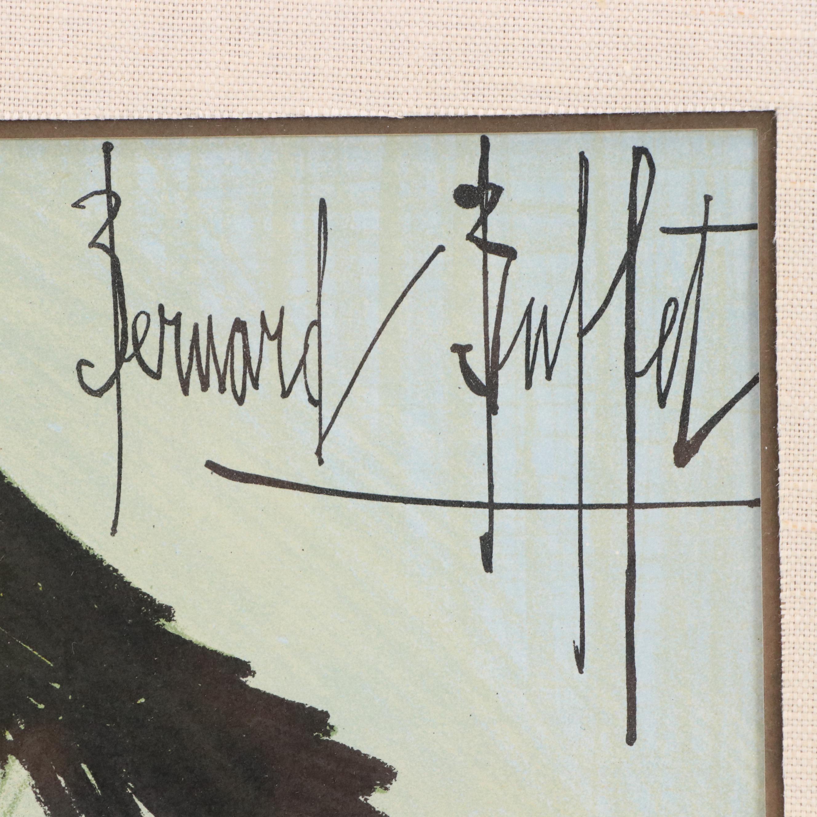 Bernard Buffet Lithograph "Les Deux Oiseaux," Late 20th Century