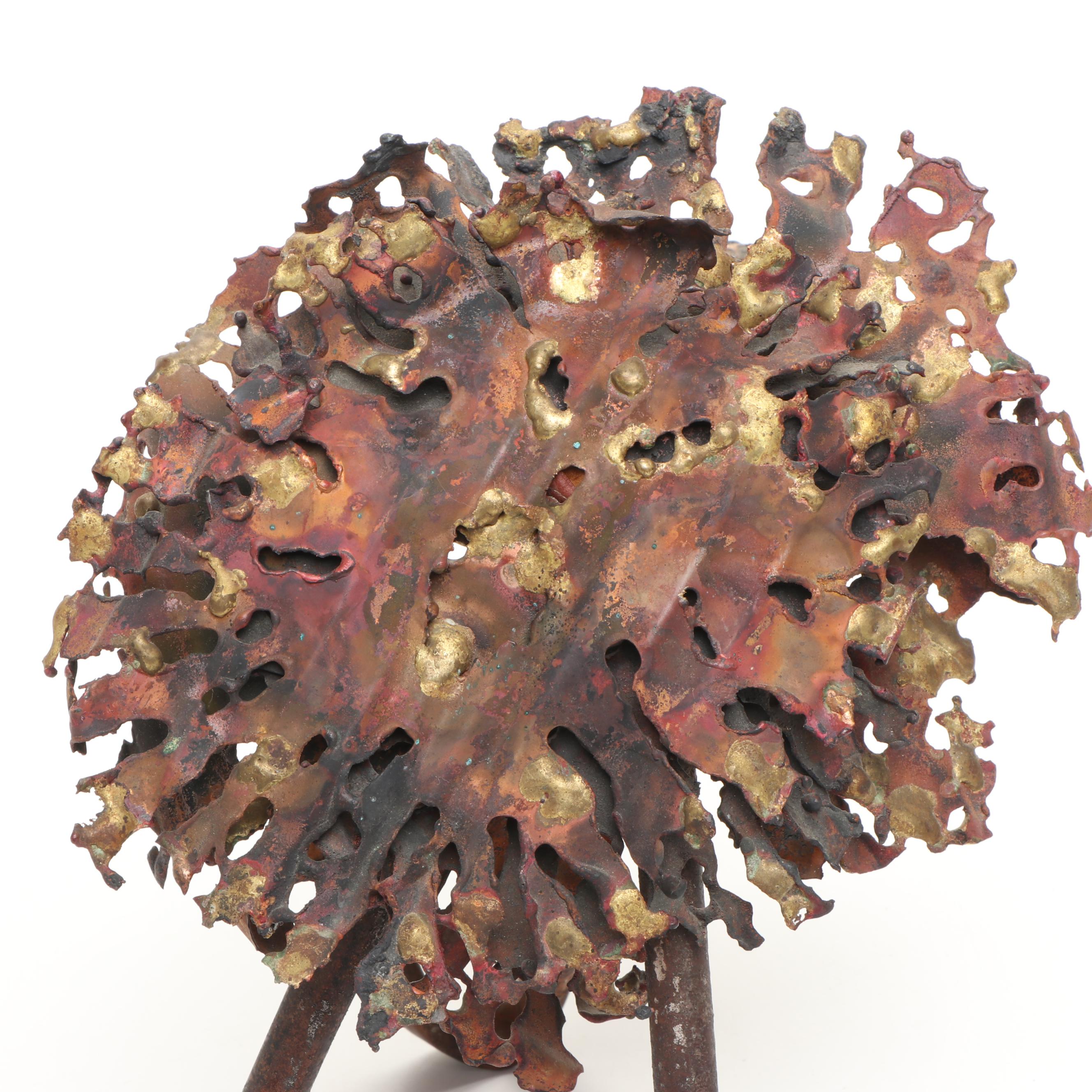 Repurposed Metal Lion and Owl Sculptures