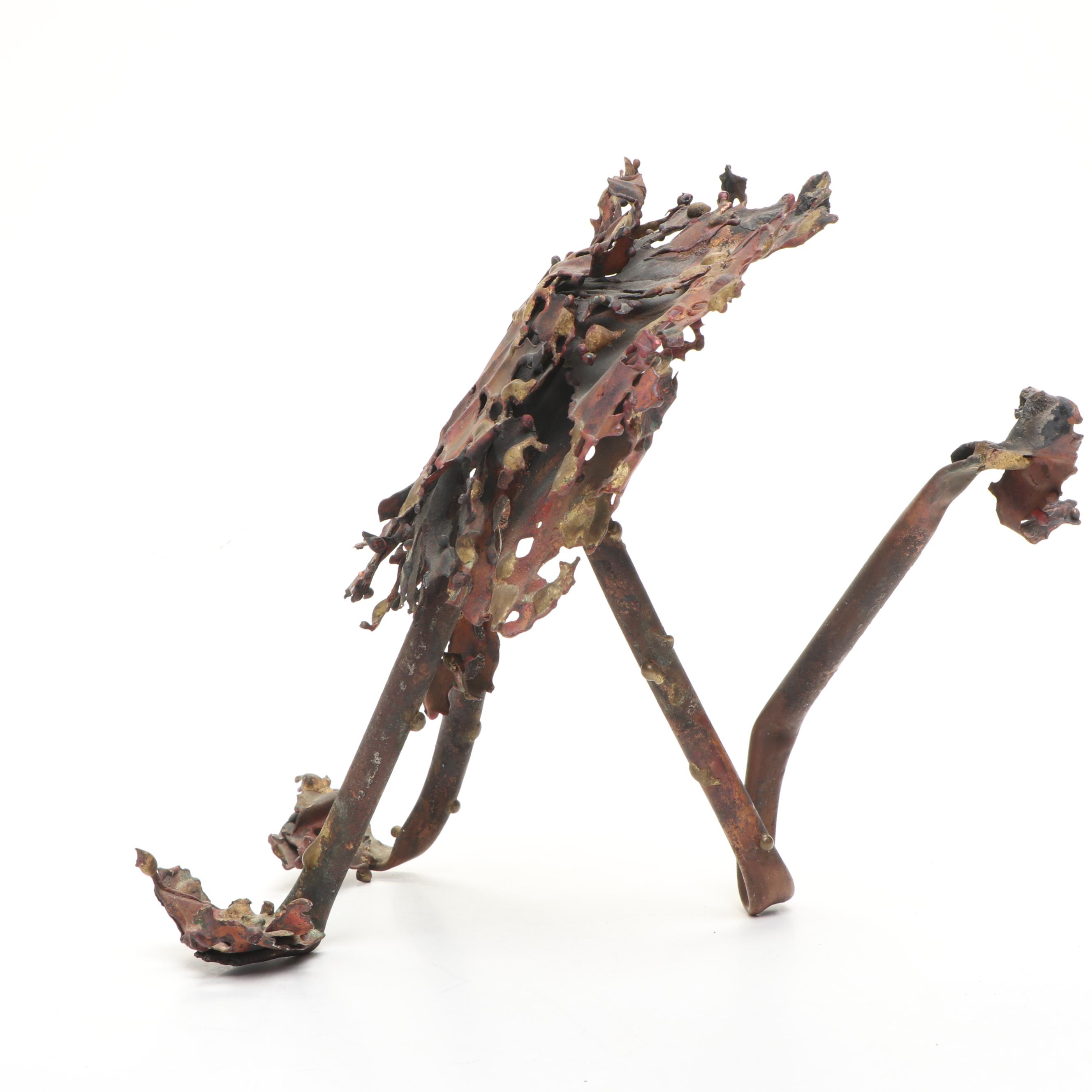 Repurposed Metal Lion and Owl Sculptures