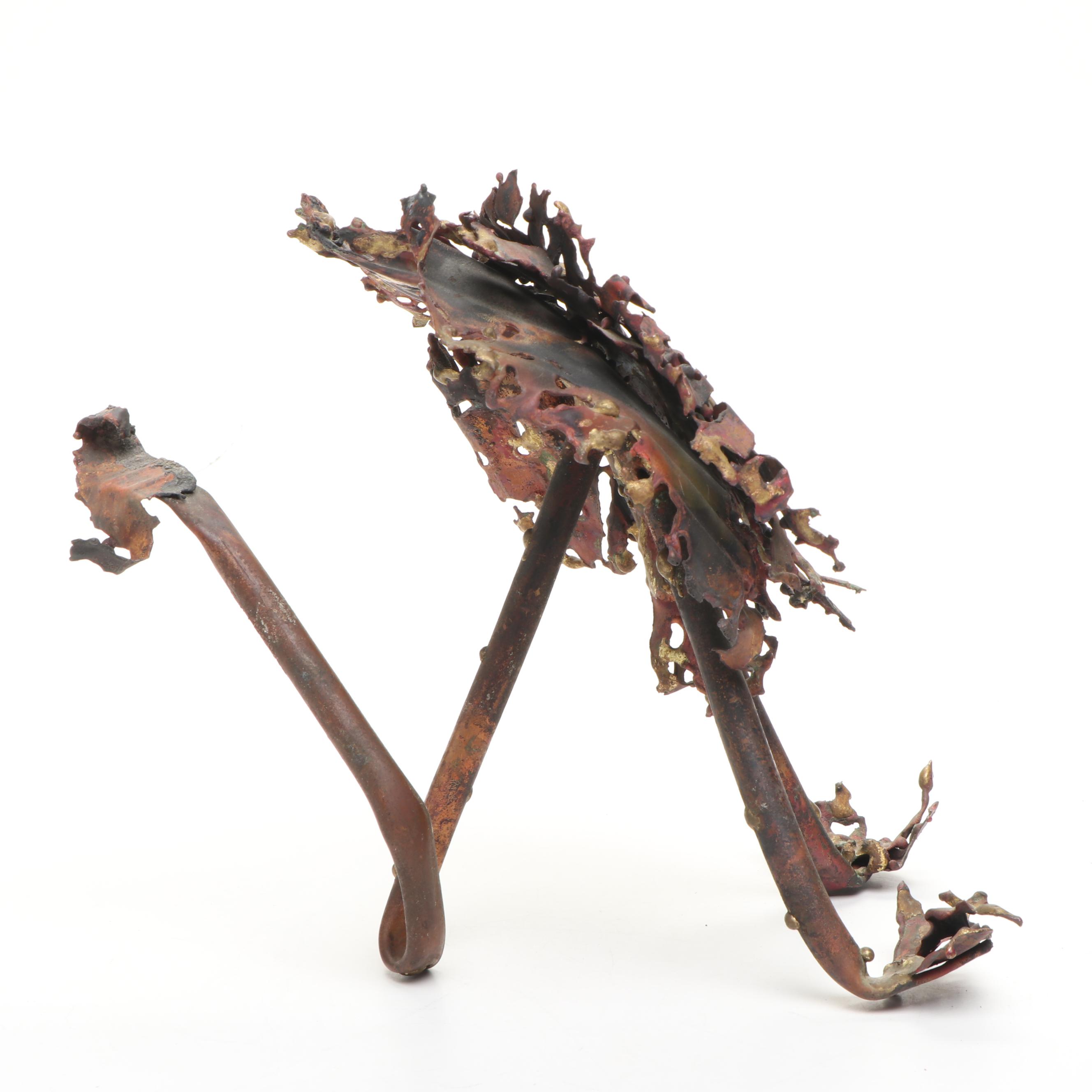 Repurposed Metal Lion and Owl Sculptures