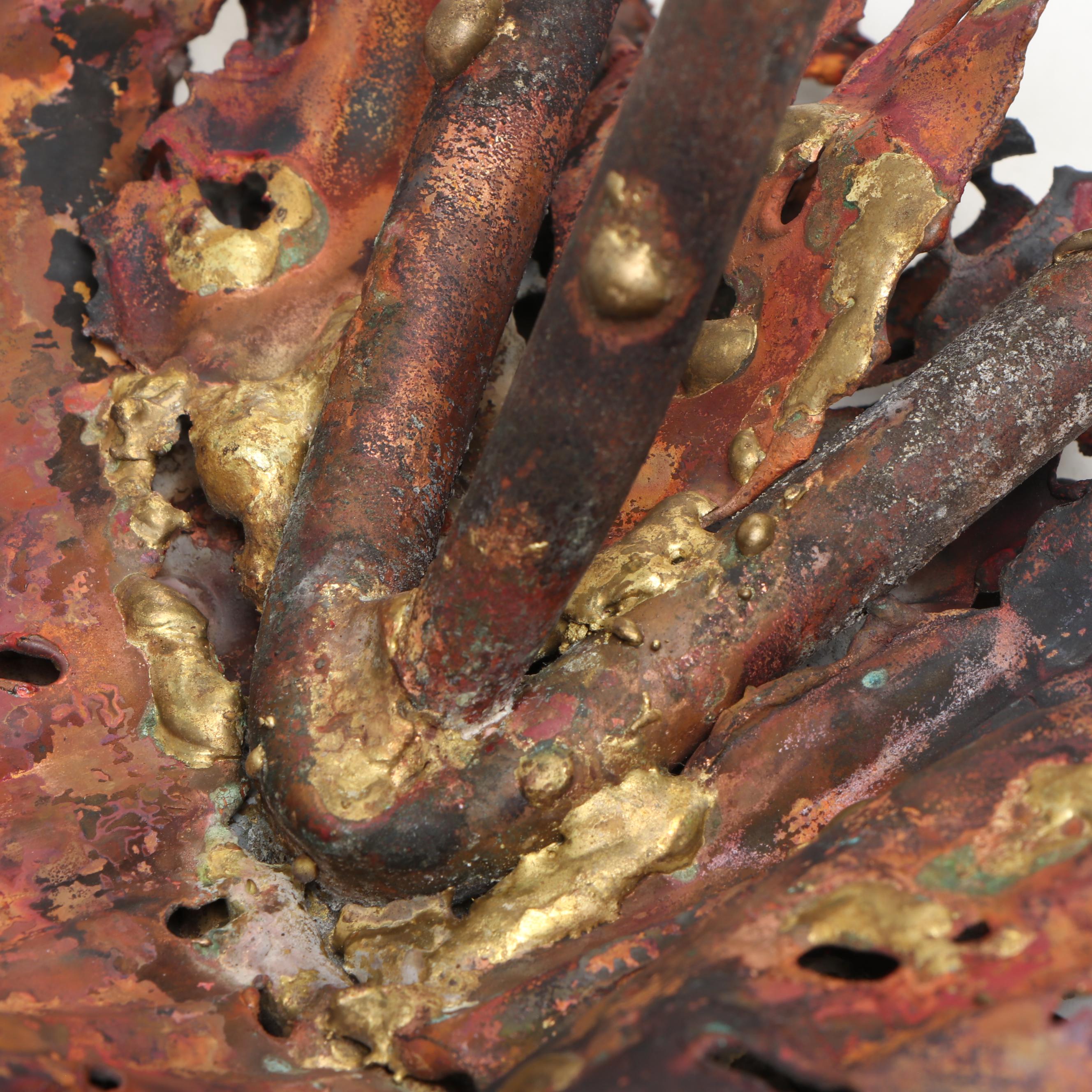 Repurposed Metal Lion and Owl Sculptures