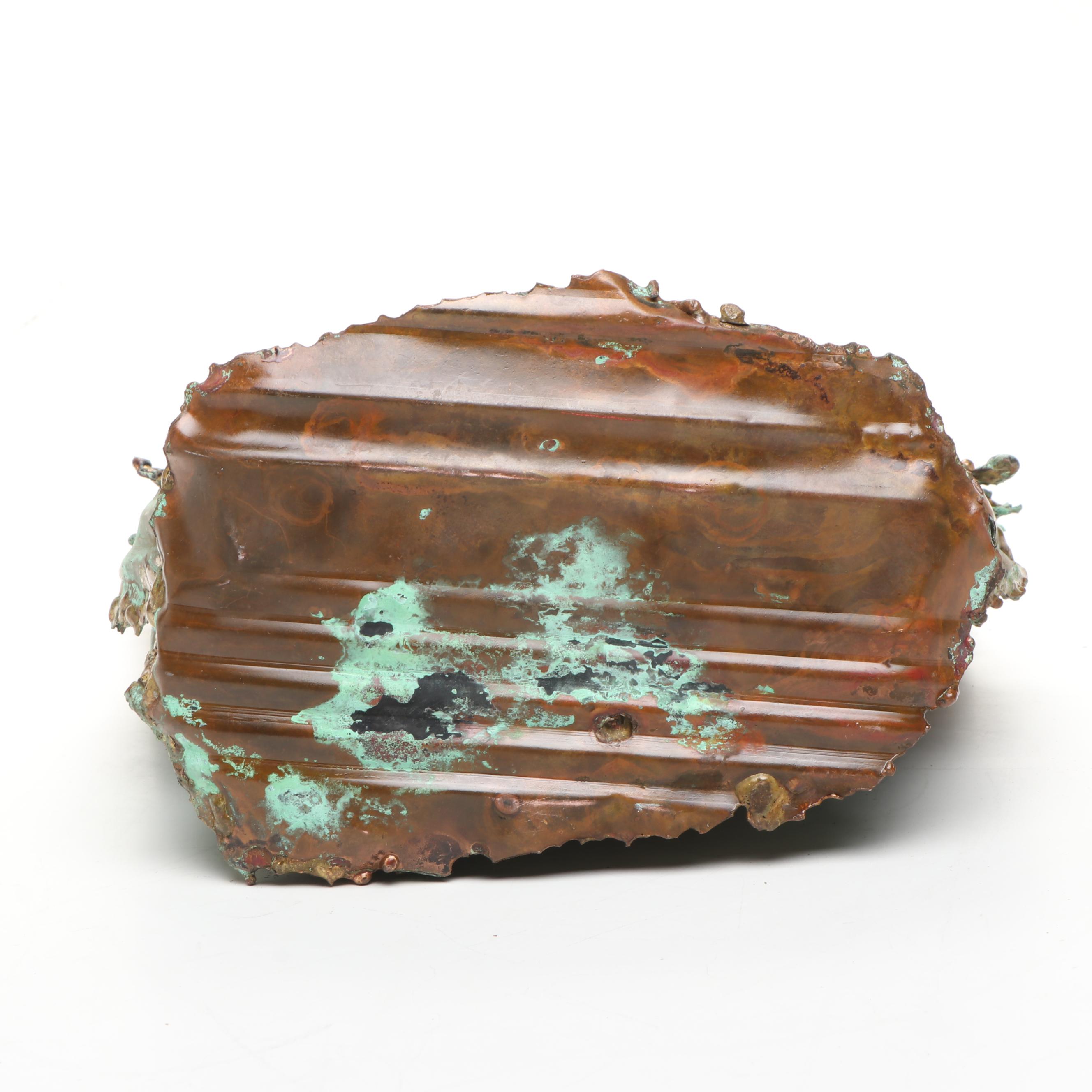 Repurposed Metal Lion and Owl Sculptures