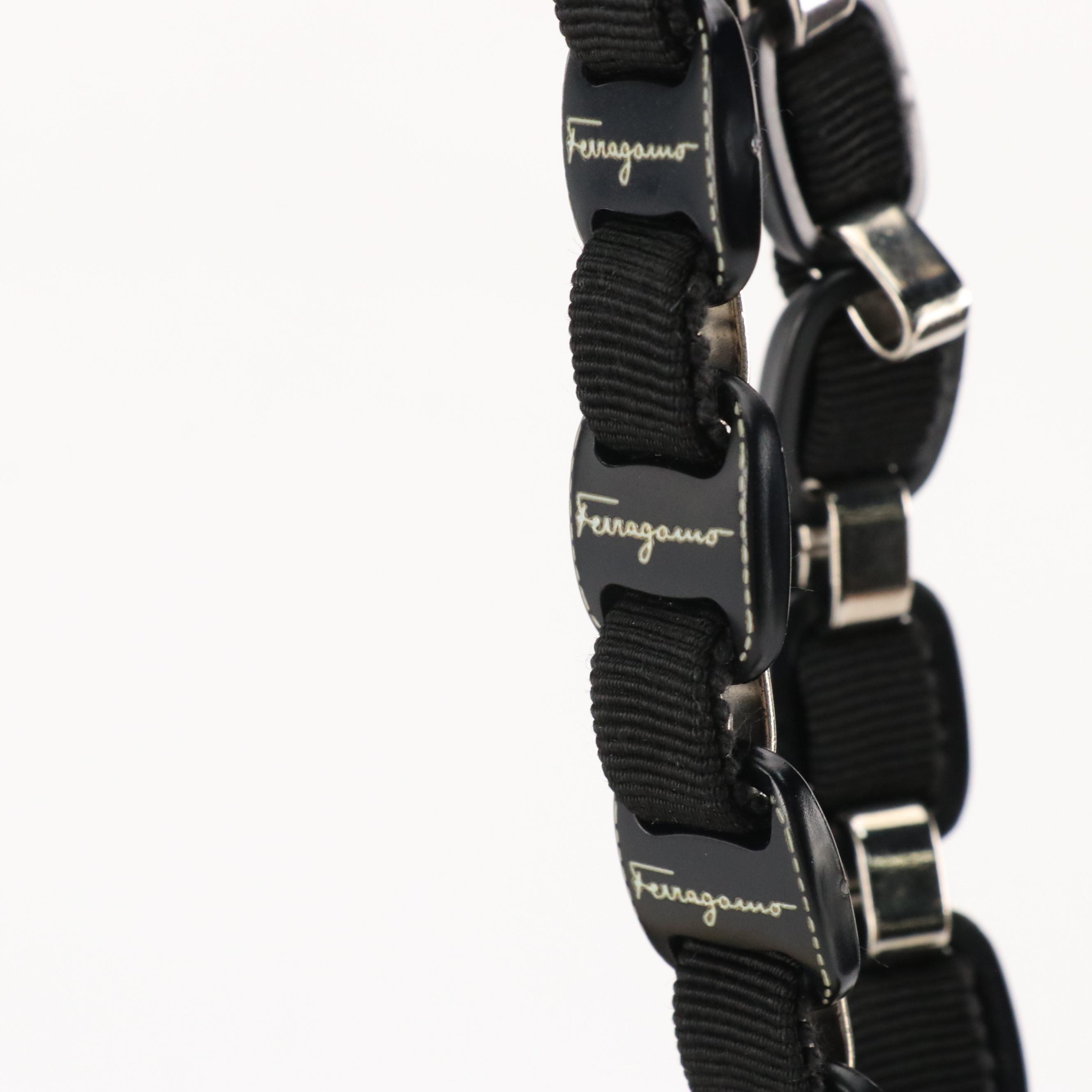 Salvatore Ferragamo Fringed Straw Mini Tote with Interwoven Link Strap