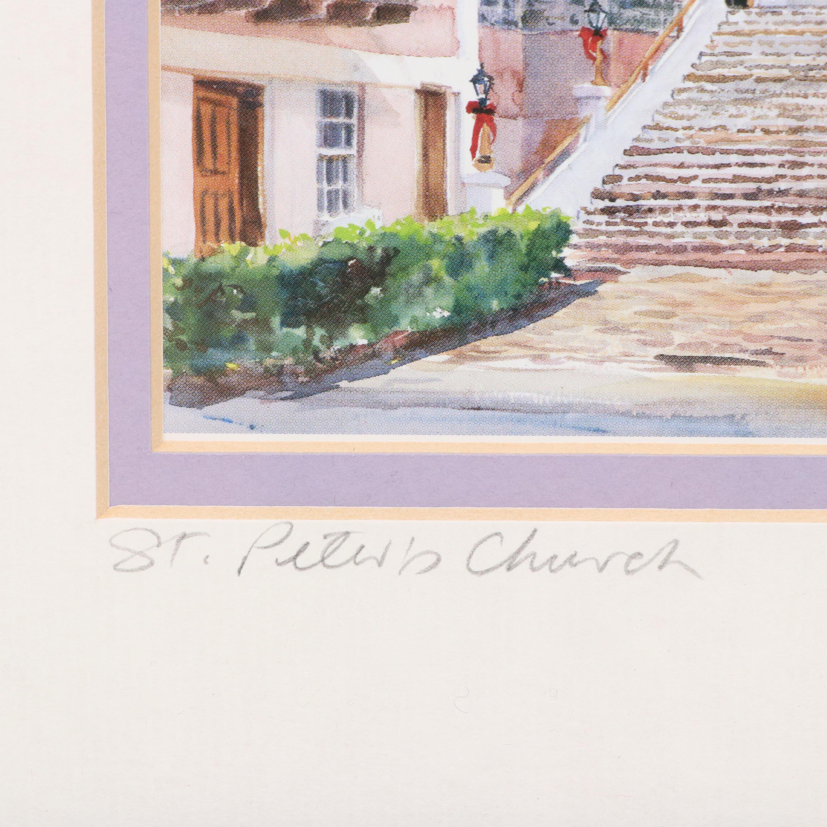 Diana Amos Offset Lithograph "St. Peter's Church," 1998