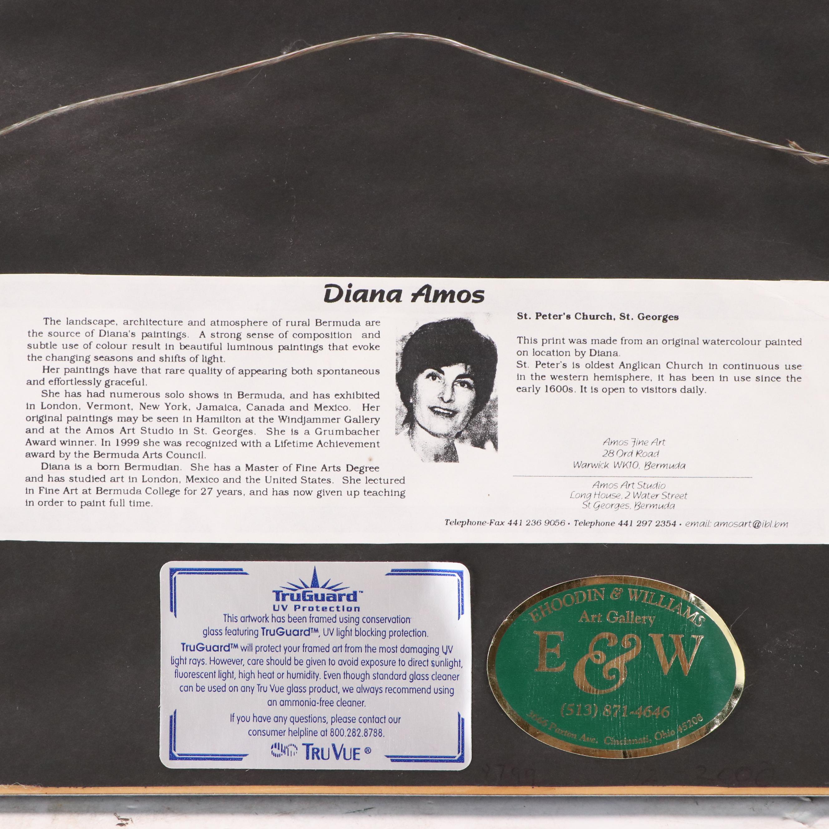 Diana Amos Offset Lithograph "St. Peter's Church," 1998