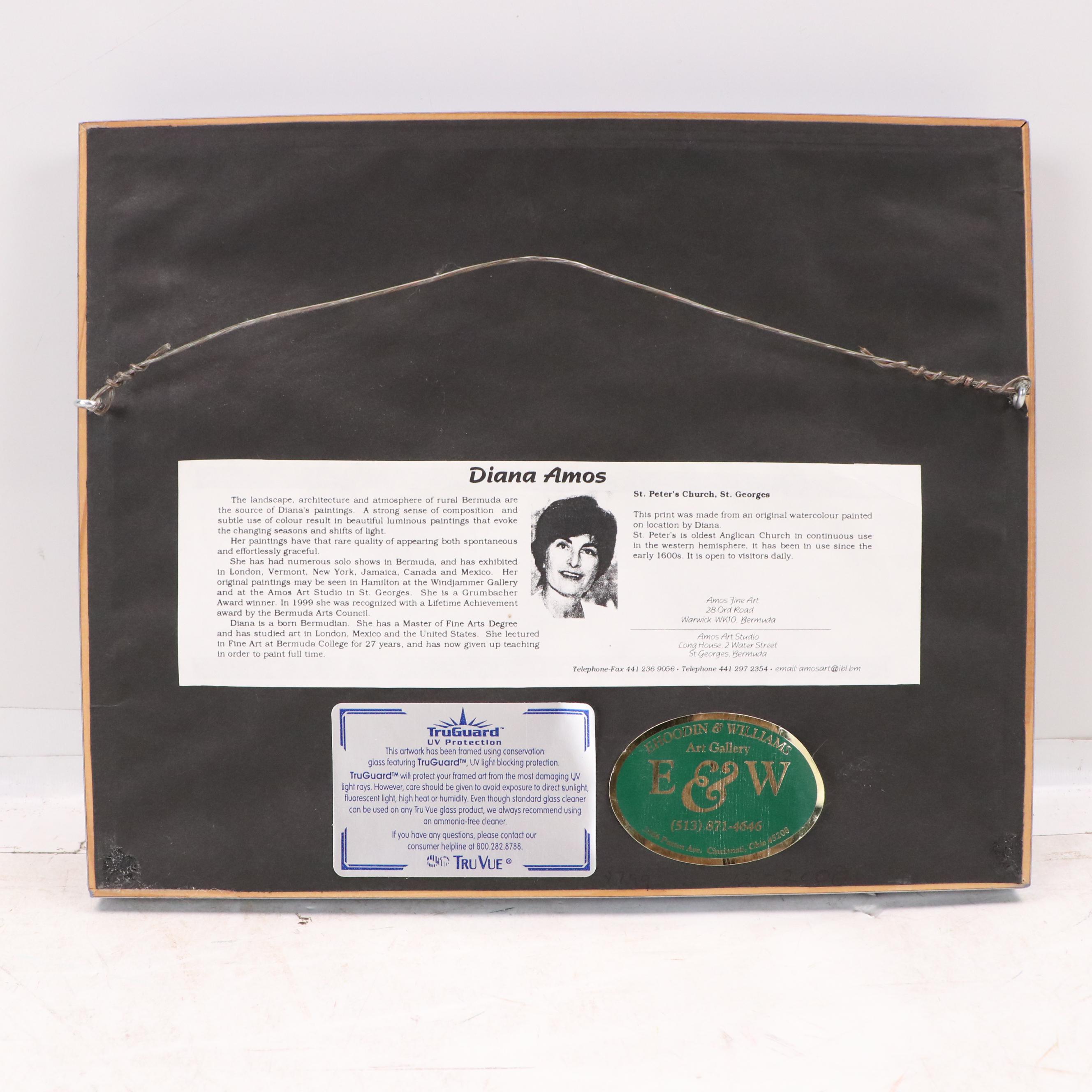 Diana Amos Offset Lithograph "St. Peter's Church," 1998