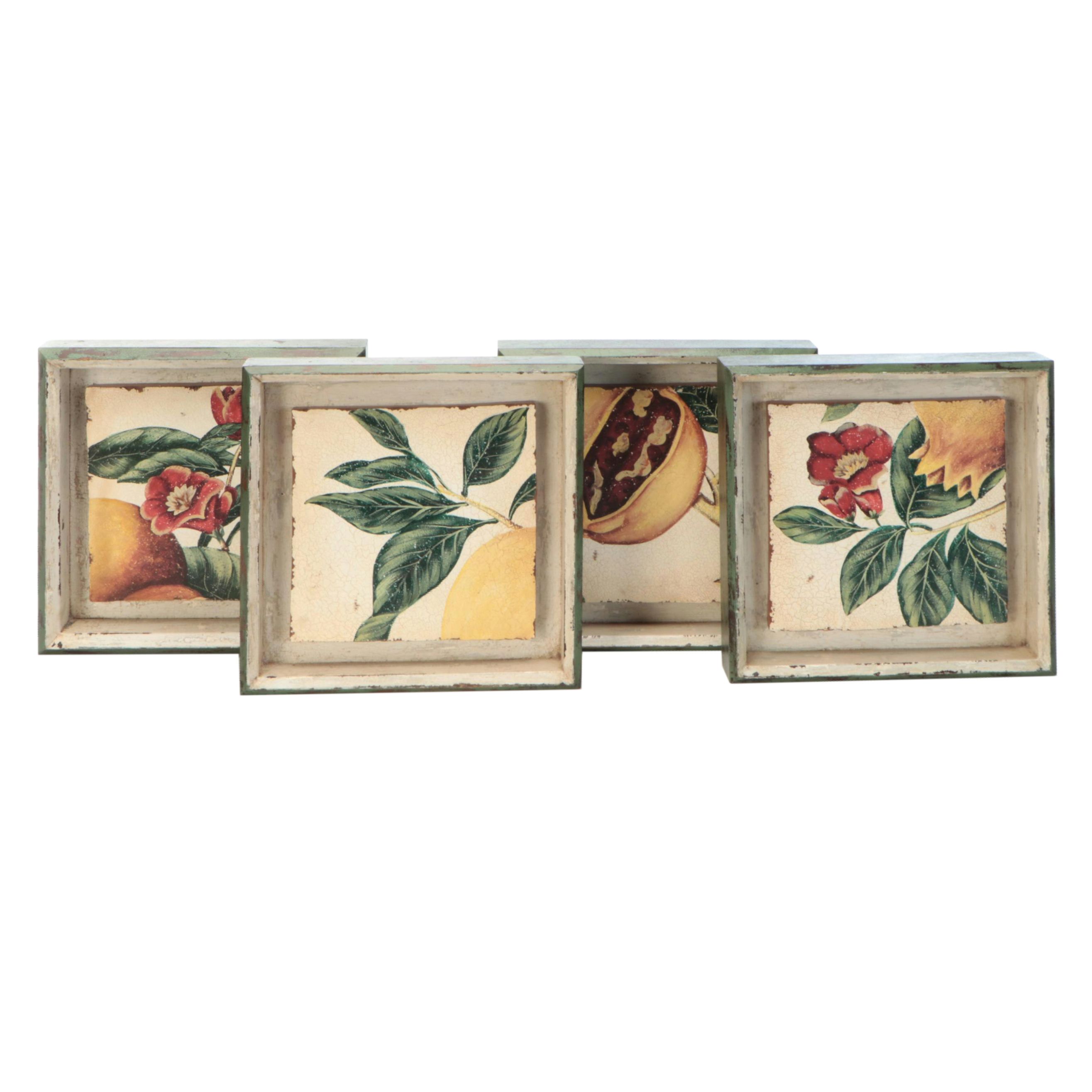 Framed Botanical and Floral Wall Tiles