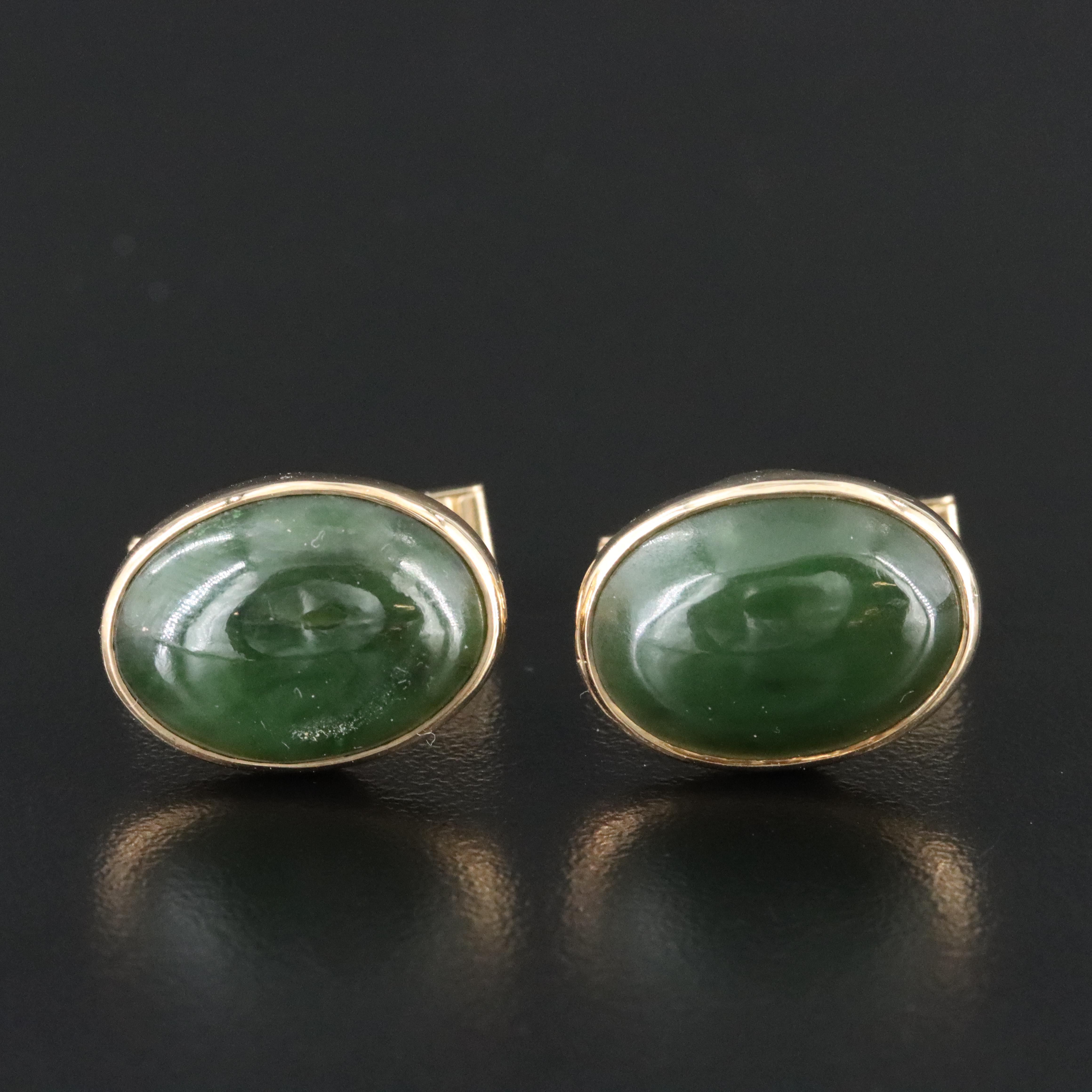 14K and 10K Nephrite Cufflinks