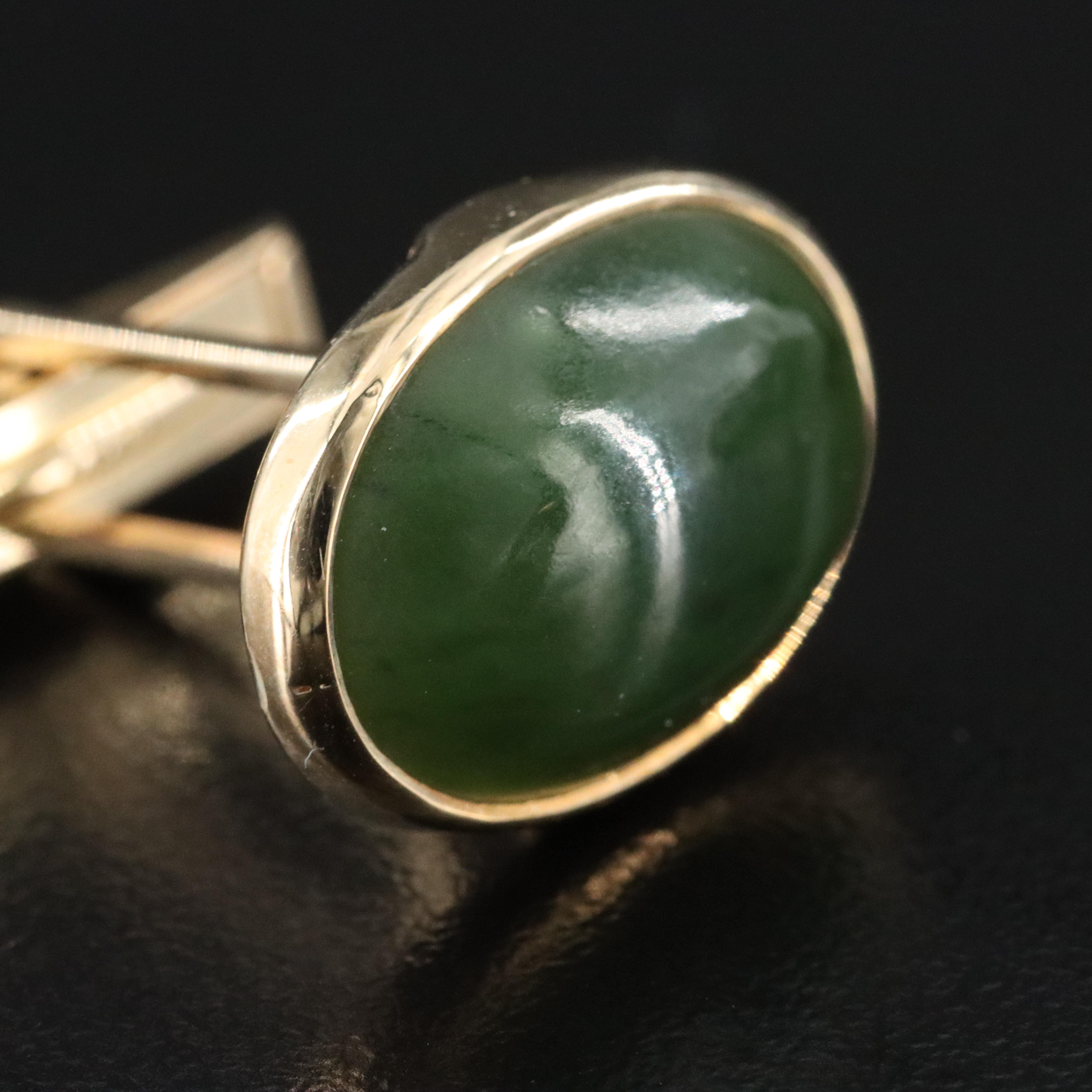 14K and 10K Nephrite Cufflinks