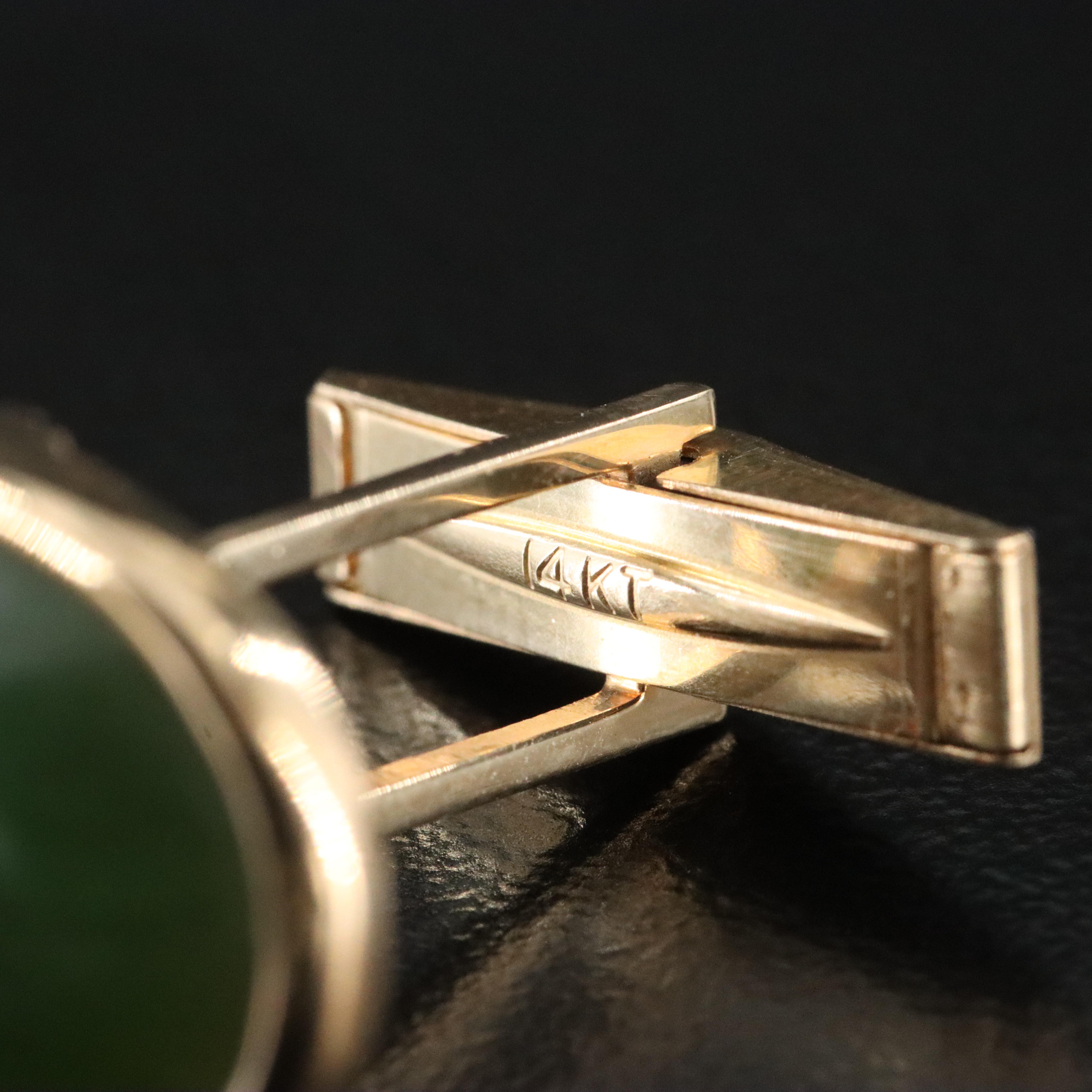 14K and 10K Nephrite Cufflinks
