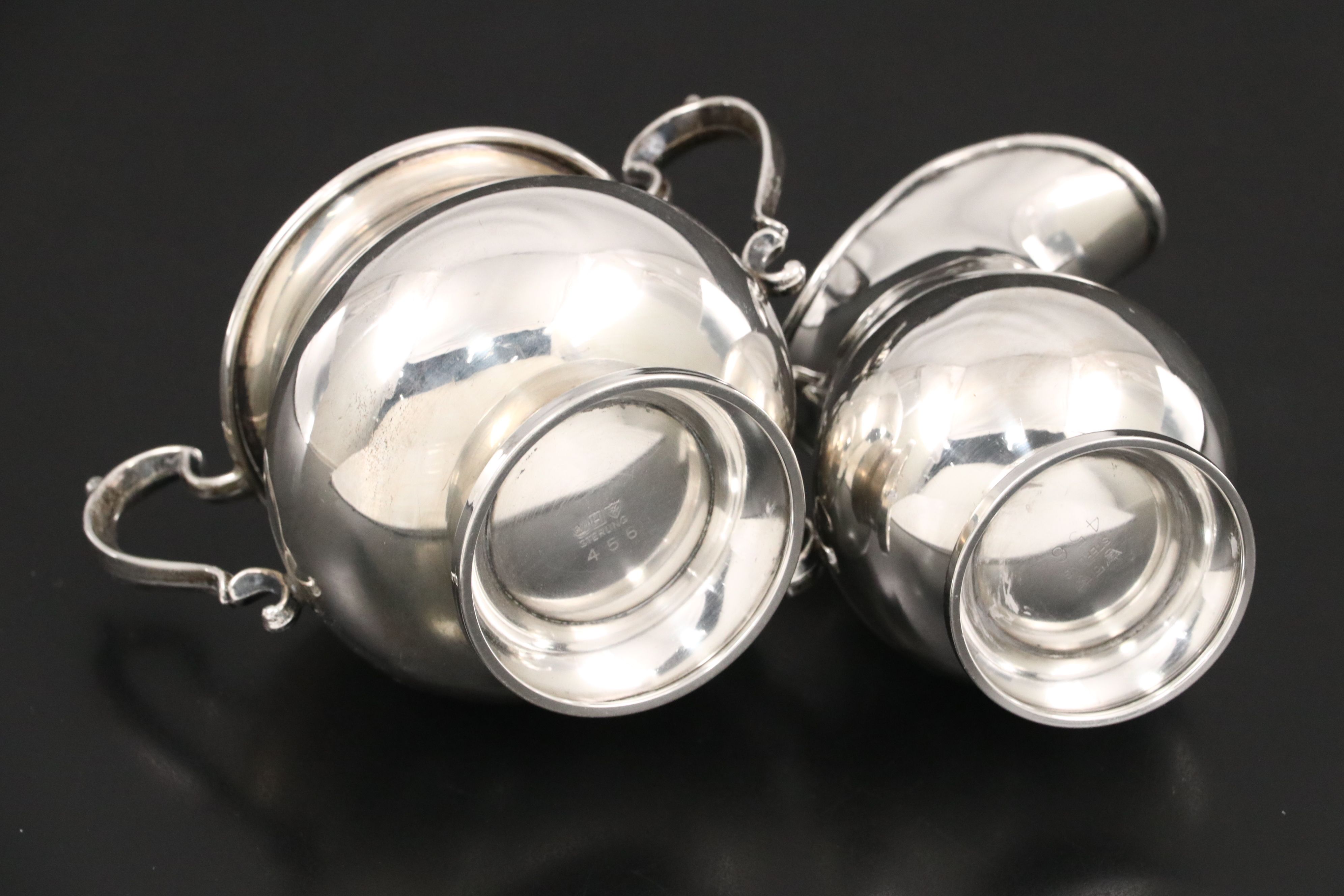 M. Fred Hirsch Co. Sterling Creamer and Sugar Bowl with More Sterling Tableware