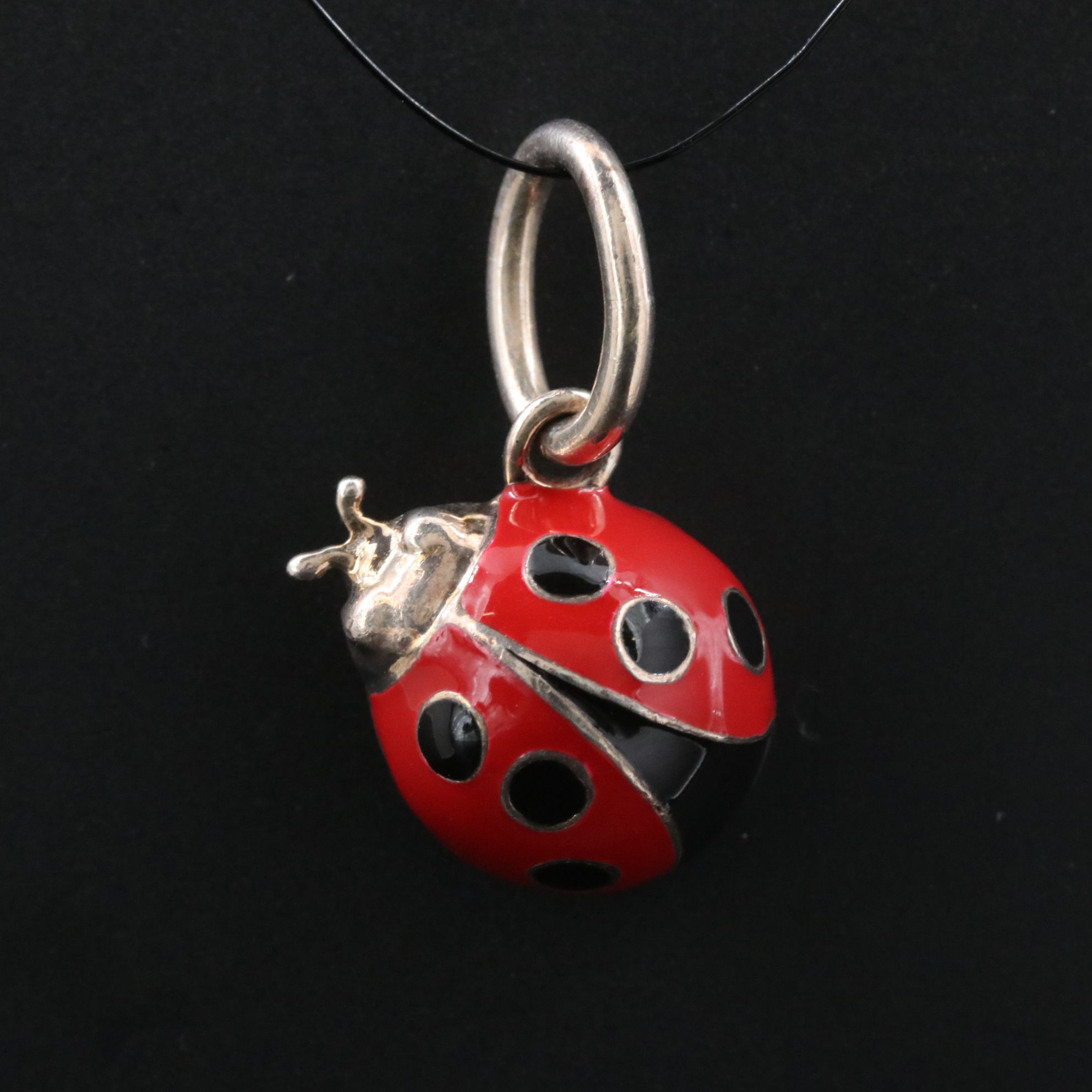 Tiffany & Co. Sterling and Enamel Ladybug Charm Pendant