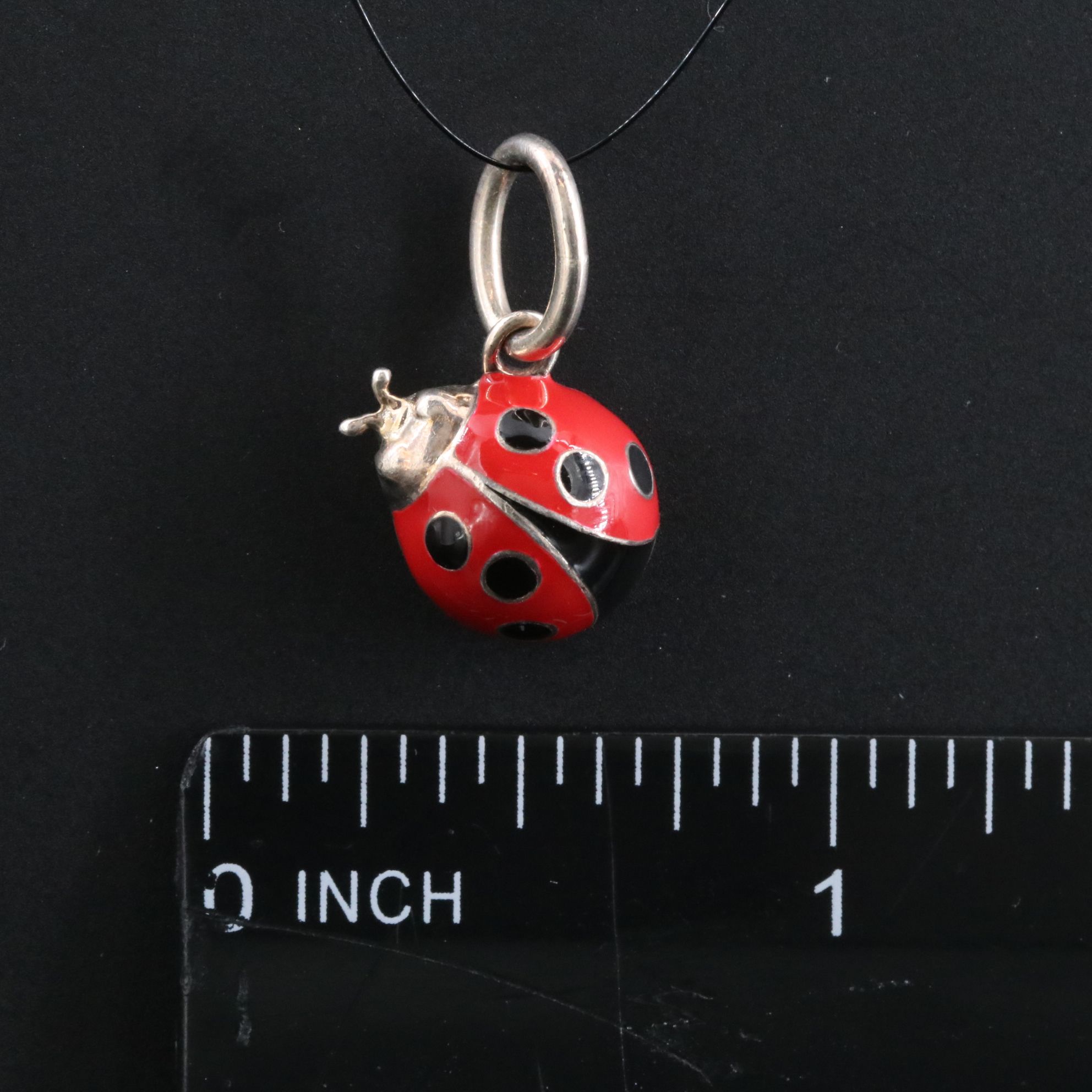 Tiffany & Co. Sterling and Enamel Ladybug Charm Pendant