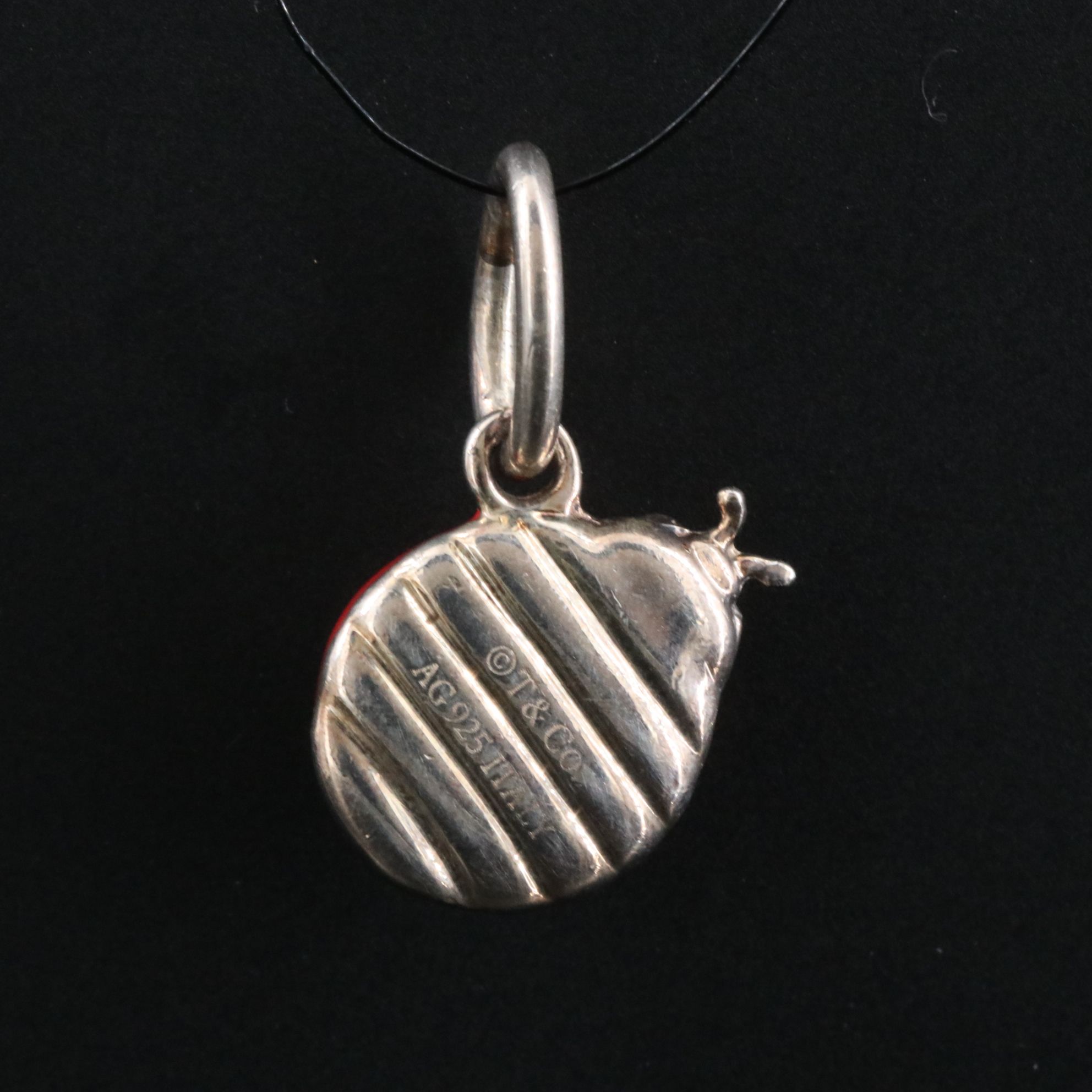 Tiffany & Co. Sterling and Enamel Ladybug Charm Pendant