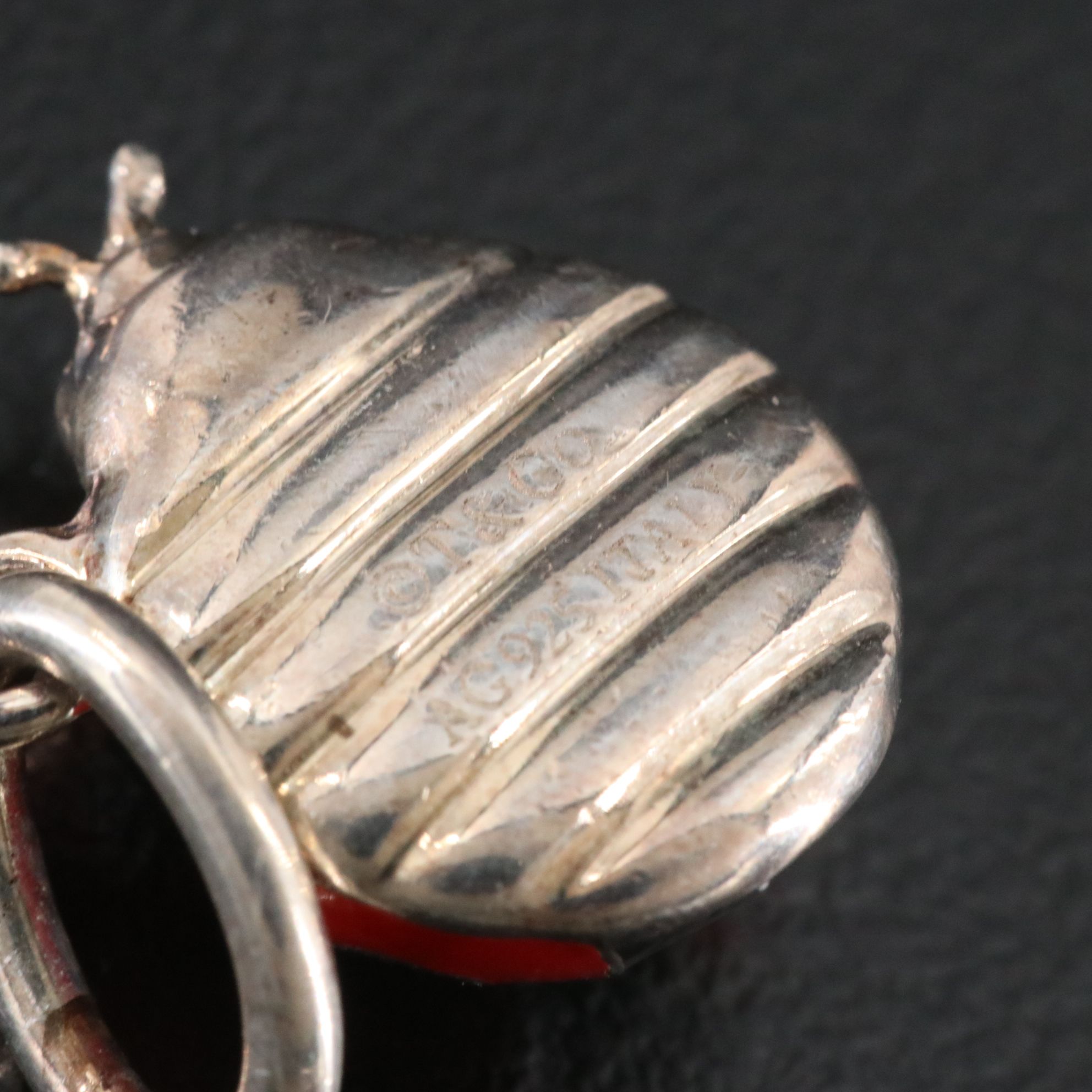 Tiffany & Co. Sterling and Enamel Ladybug Charm Pendant