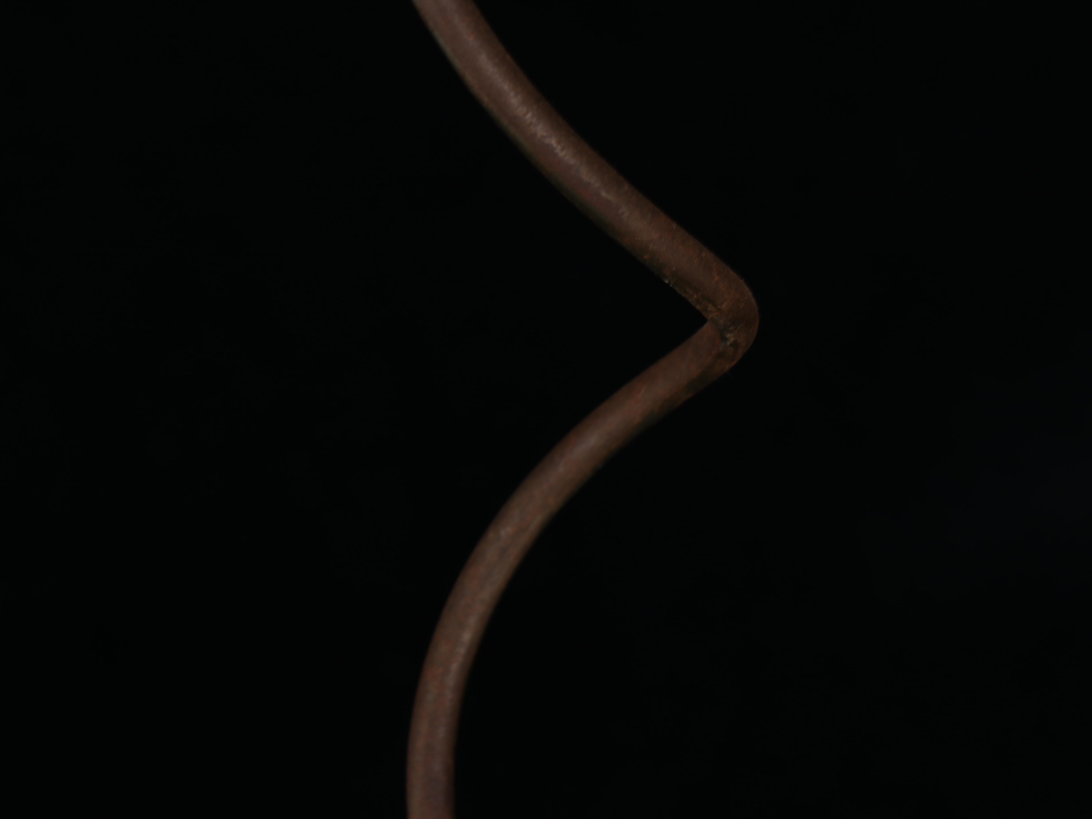 Contemporary Wrought Iron and Glass Floor Vase on Concrete Base