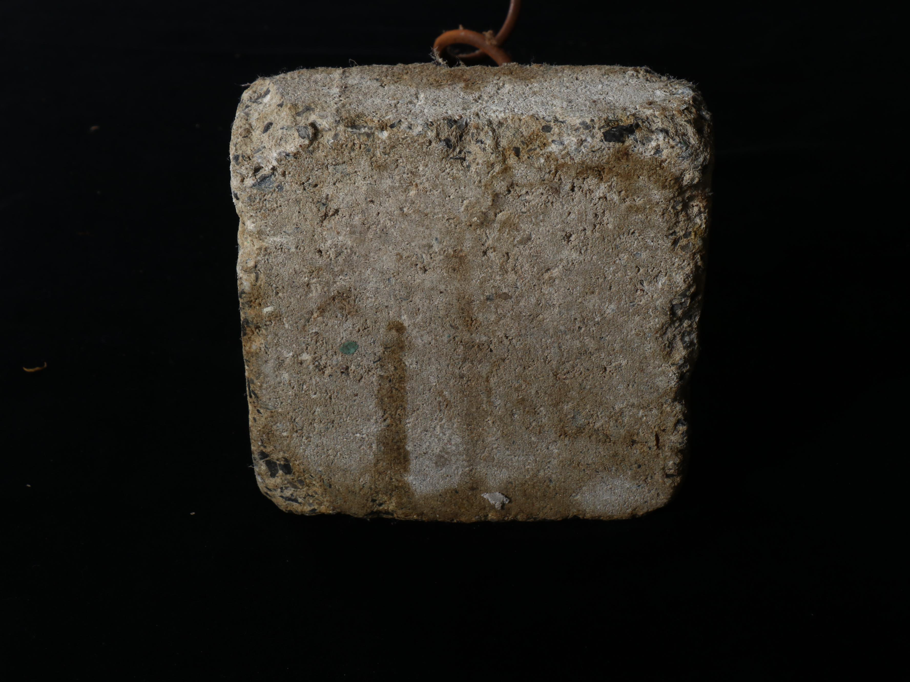 Contemporary Wrought Iron and Glass Floor Vase on Concrete Base