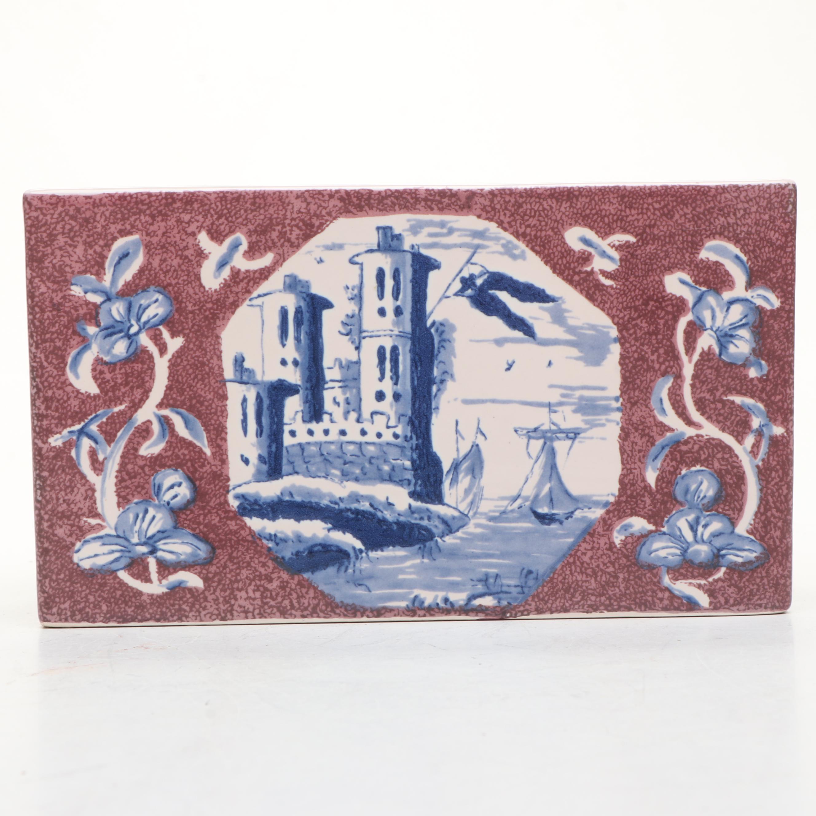 Colonial Williamsburg Delft Porcelain Flower Box with Creamers and Table Lighter