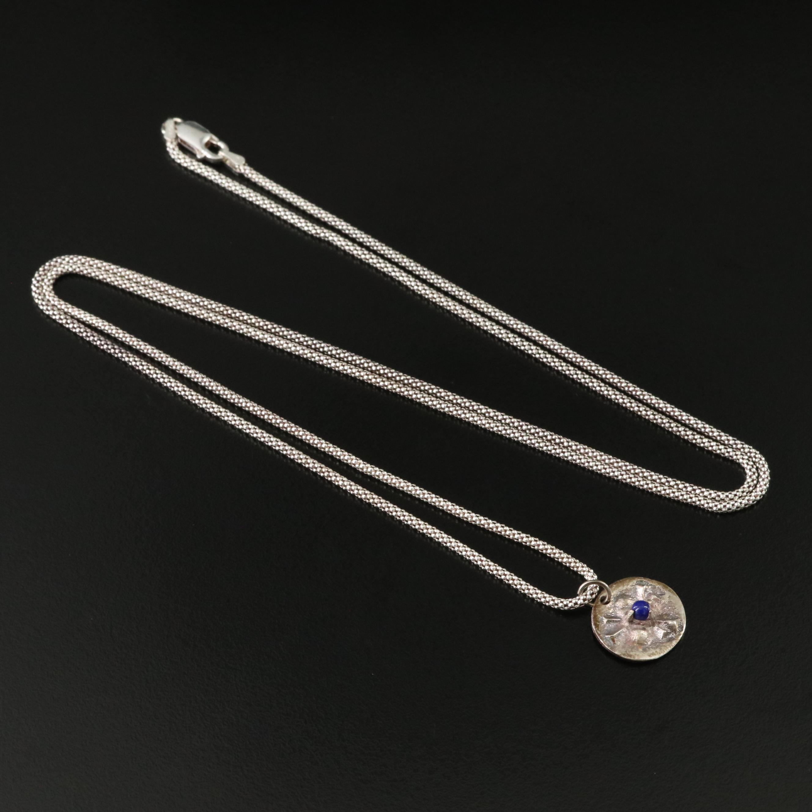 Sterling Lapis Lazuli Pendant Necklace