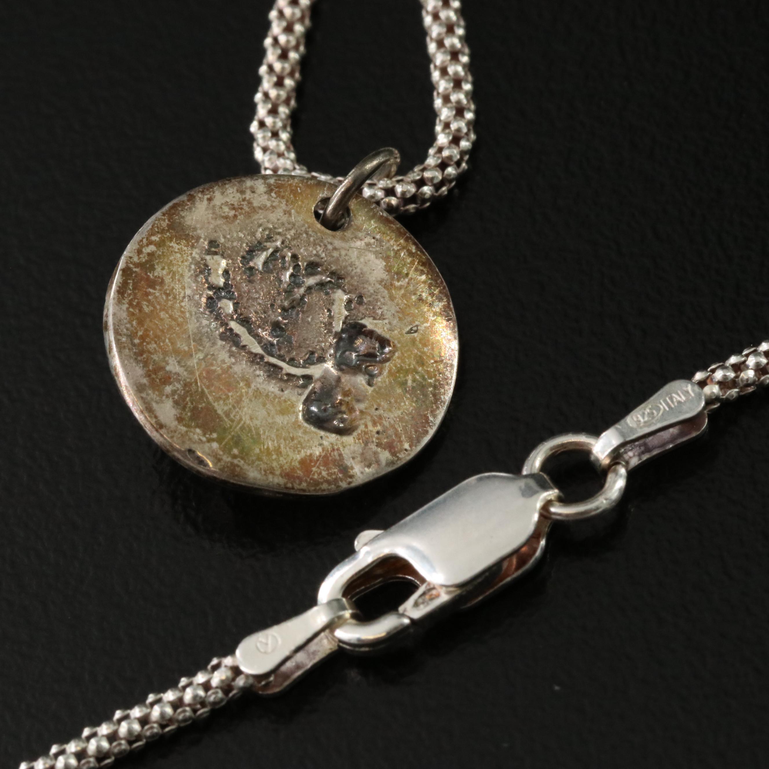 Sterling Lapis Lazuli Pendant Necklace