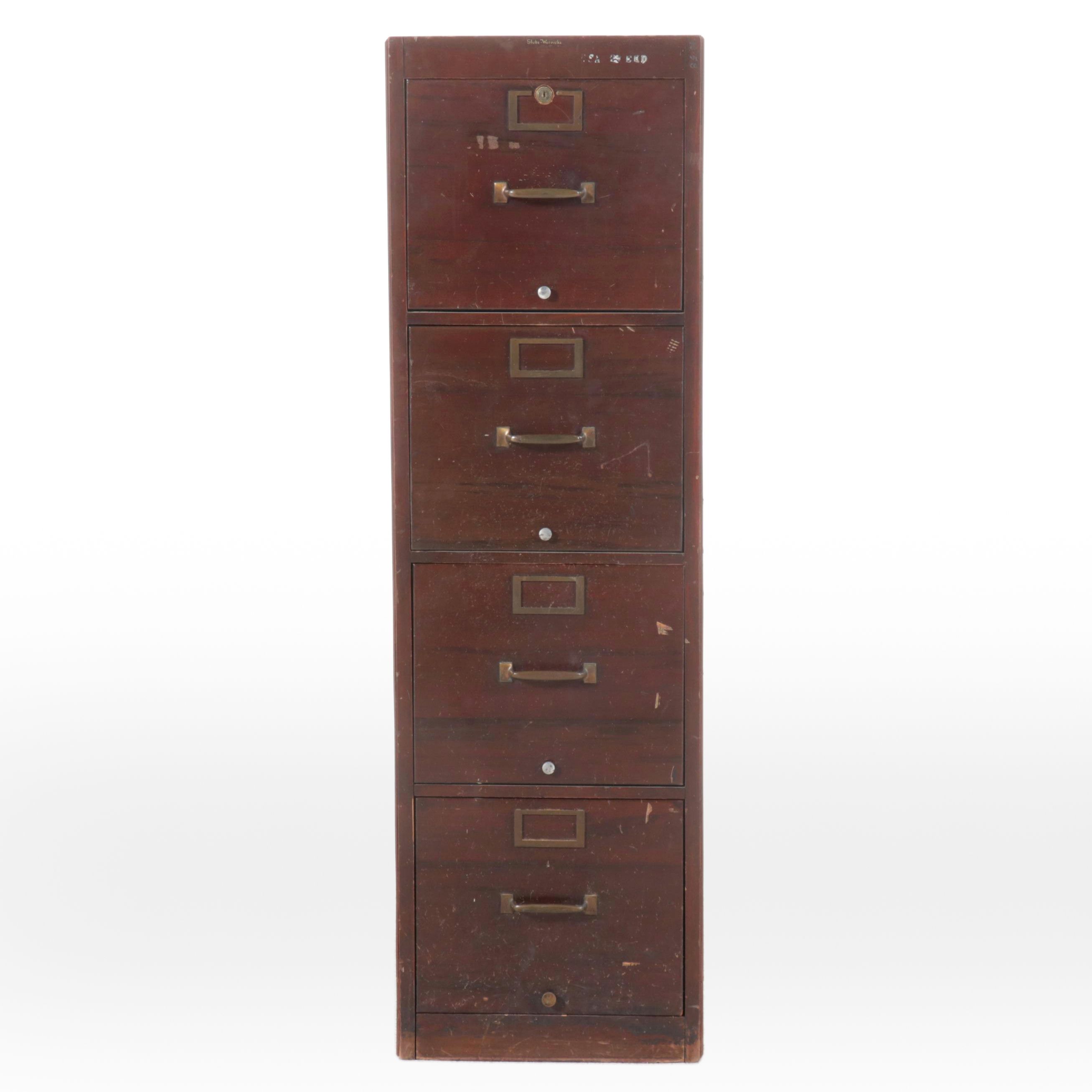 Globe-Wernicke Wood Paneled Filing Cabinet