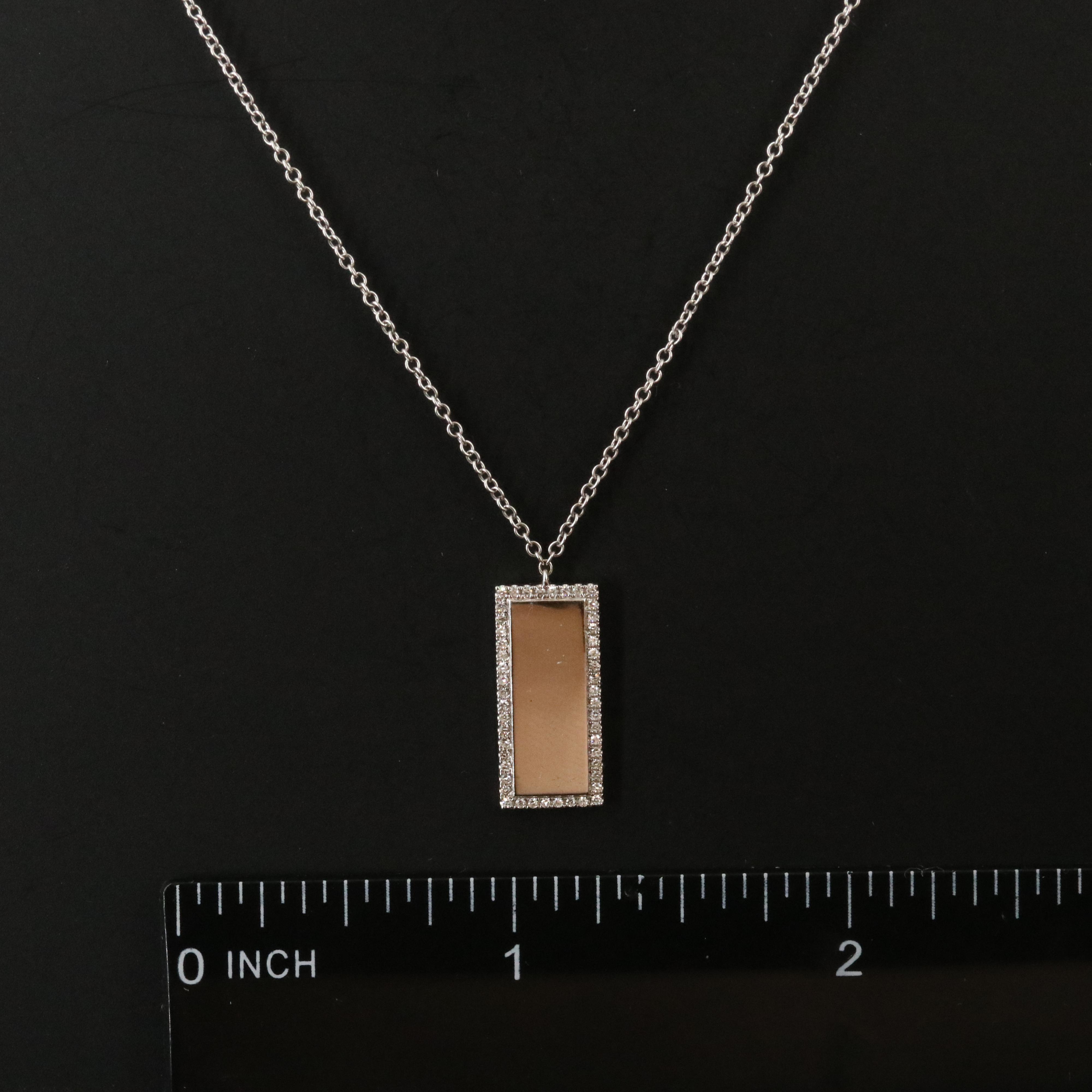 14K 0.12 CTW Diamond Dog Tag Pendant Necklace