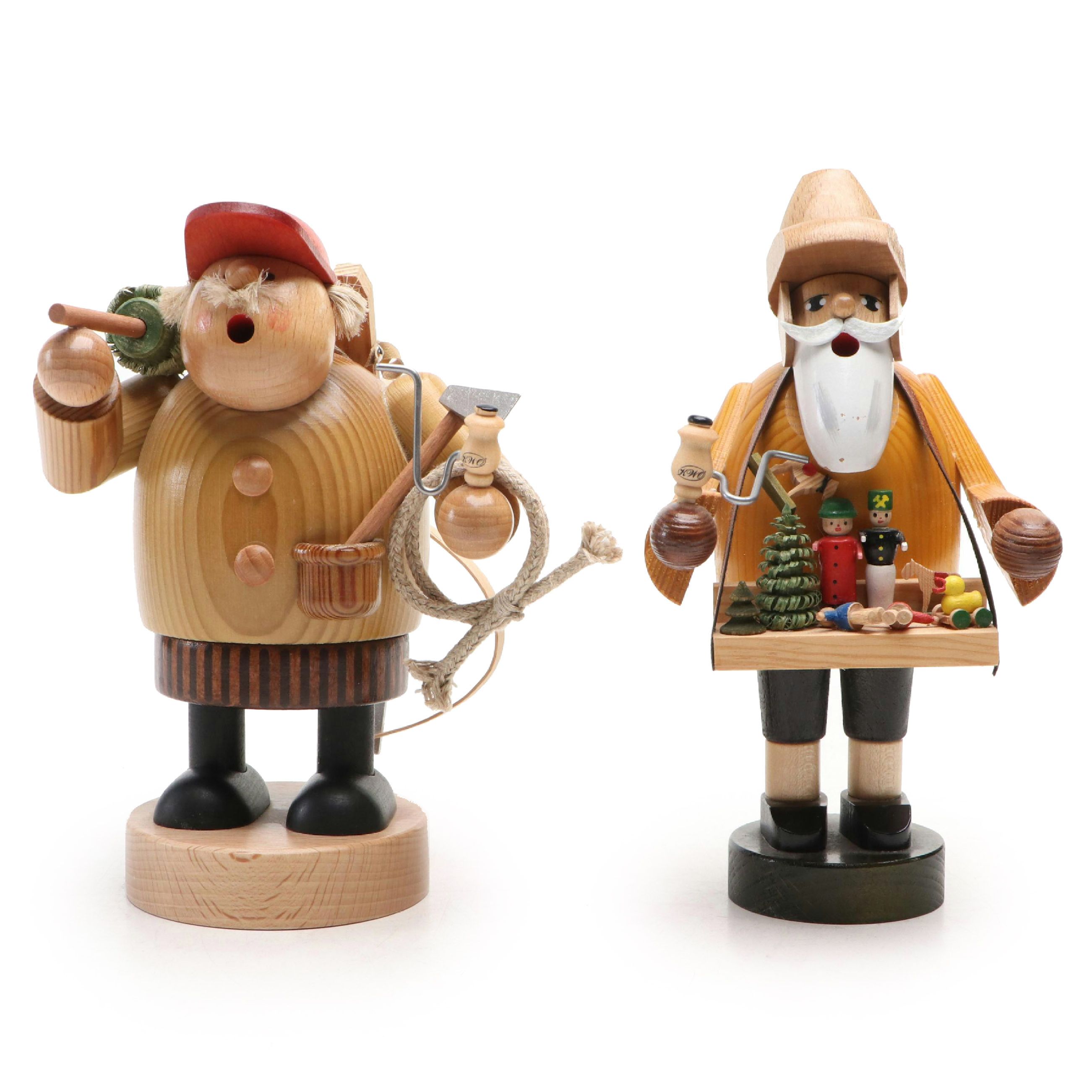 Seiffener Volkskunst German Wood Christmas Incense Smokers