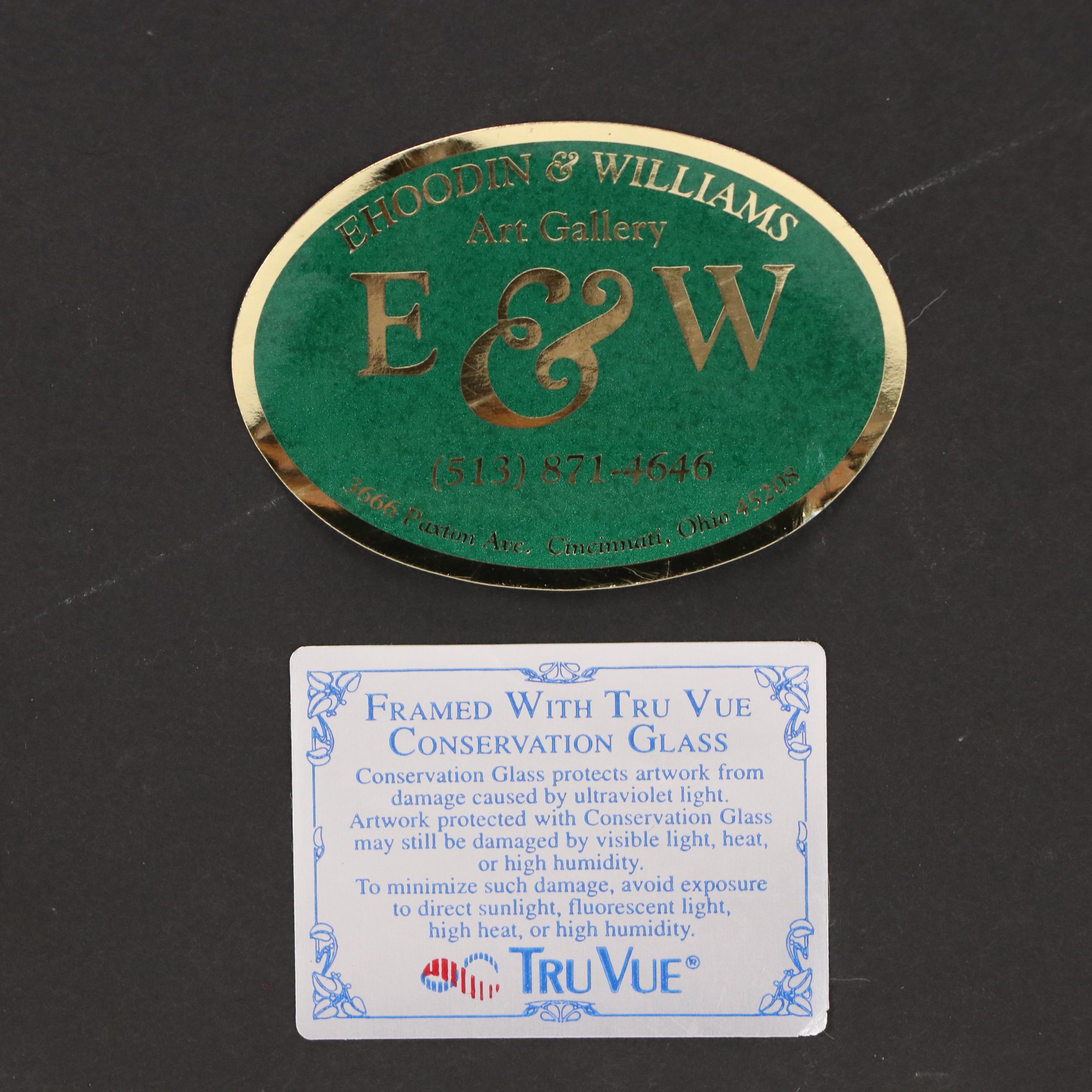 Henry Howard Bagg Gouache Painting of River with Bridge, Late 19th Century