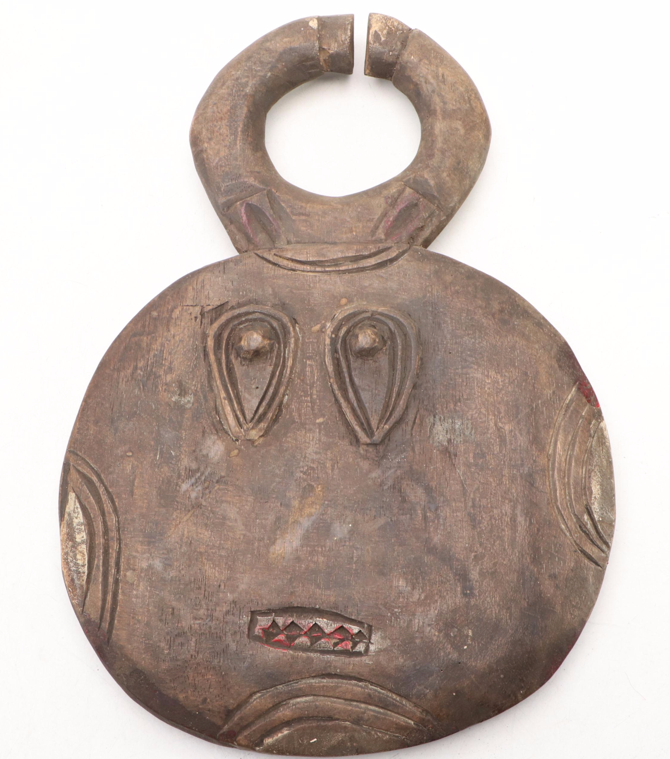 Haitian Carved Wood Female Figure with Kenyan Stone Mask and Other African Décor