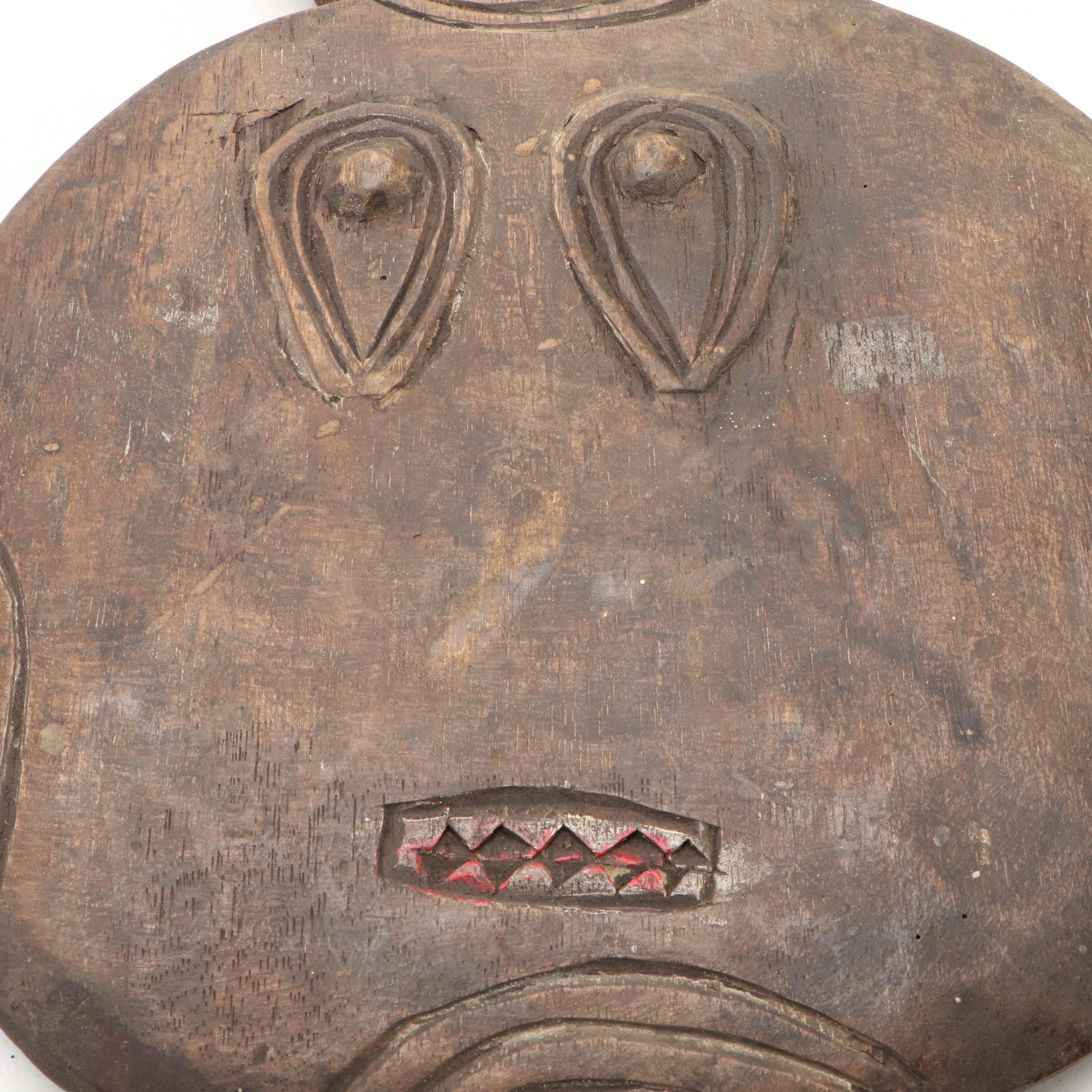 Haitian Carved Wood Female Figure with Kenyan Stone Mask and Other African Décor