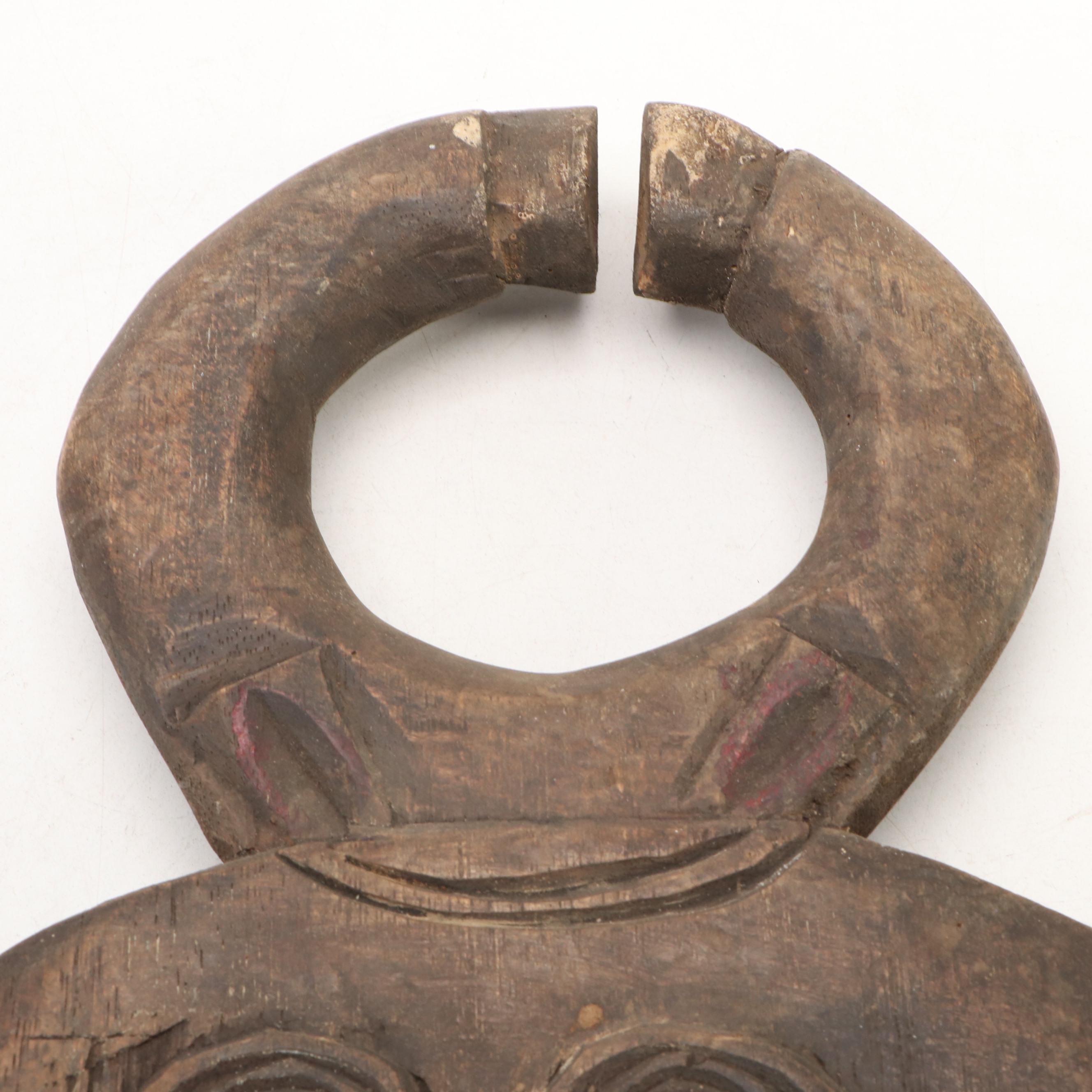 Haitian Carved Wood Female Figure with Kenyan Stone Mask and Other African Décor