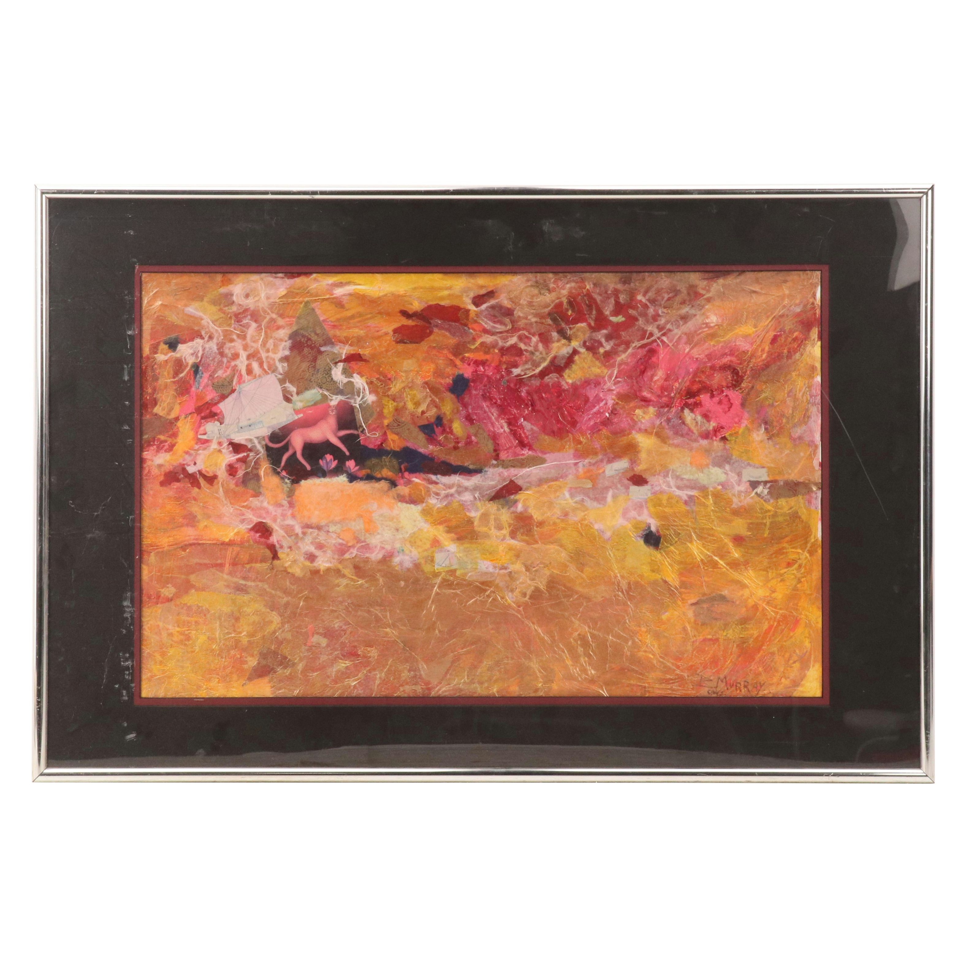 Betty Murray Mixed Media Painting "Boats of the Nile"