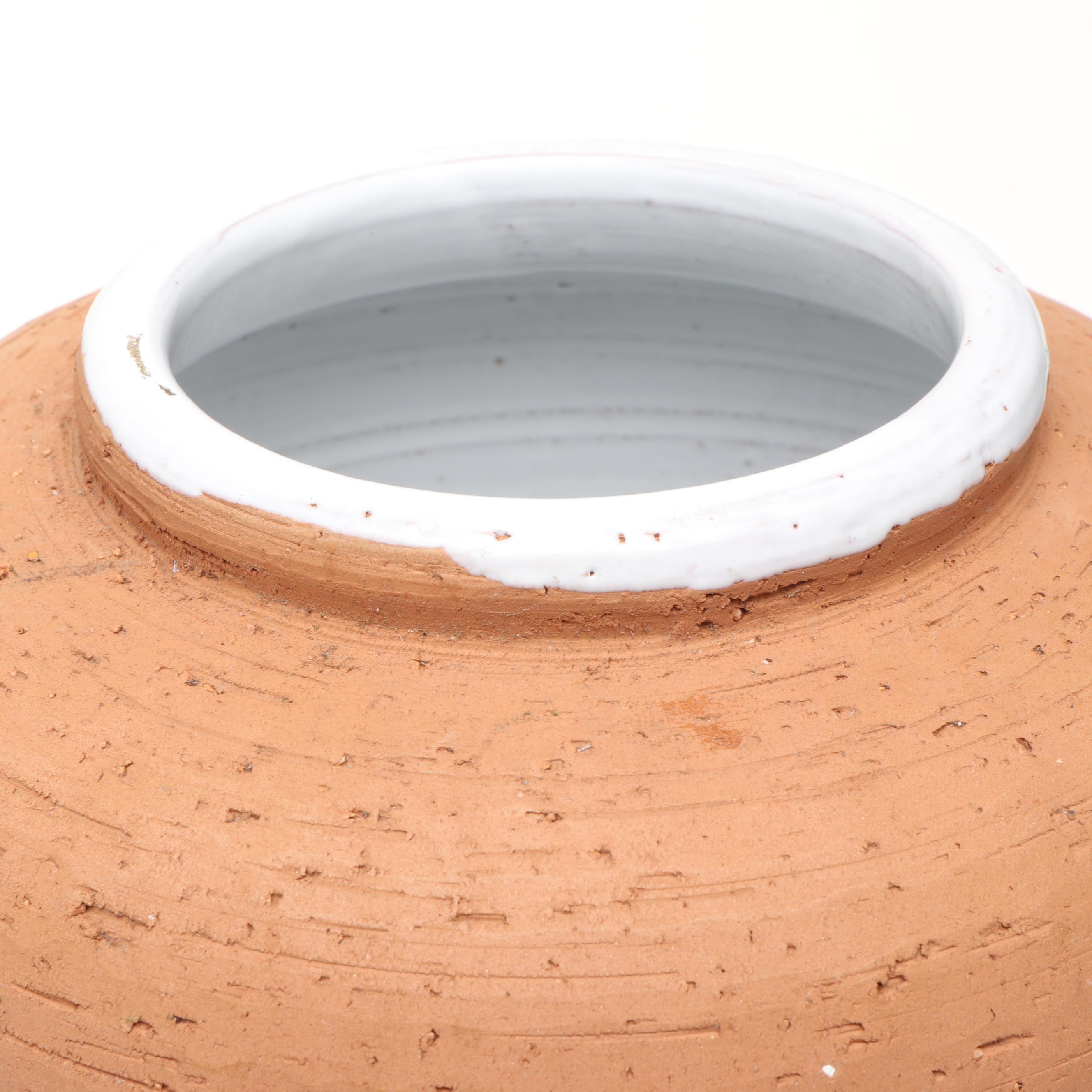 Terracotta & White Glazed Vases