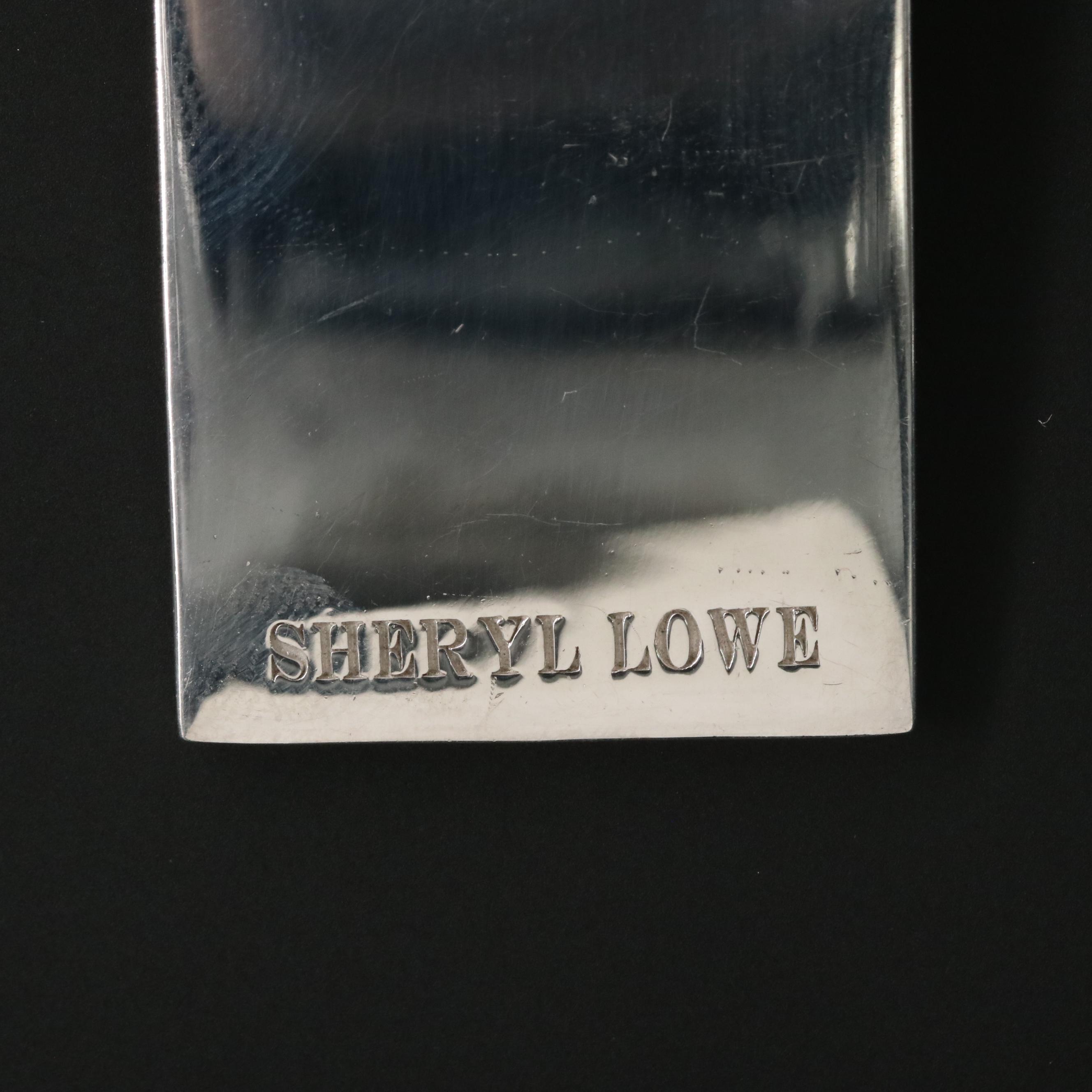 Sheryl Lowe Sterling Diamond "Faith" Pendant and Curb Chain